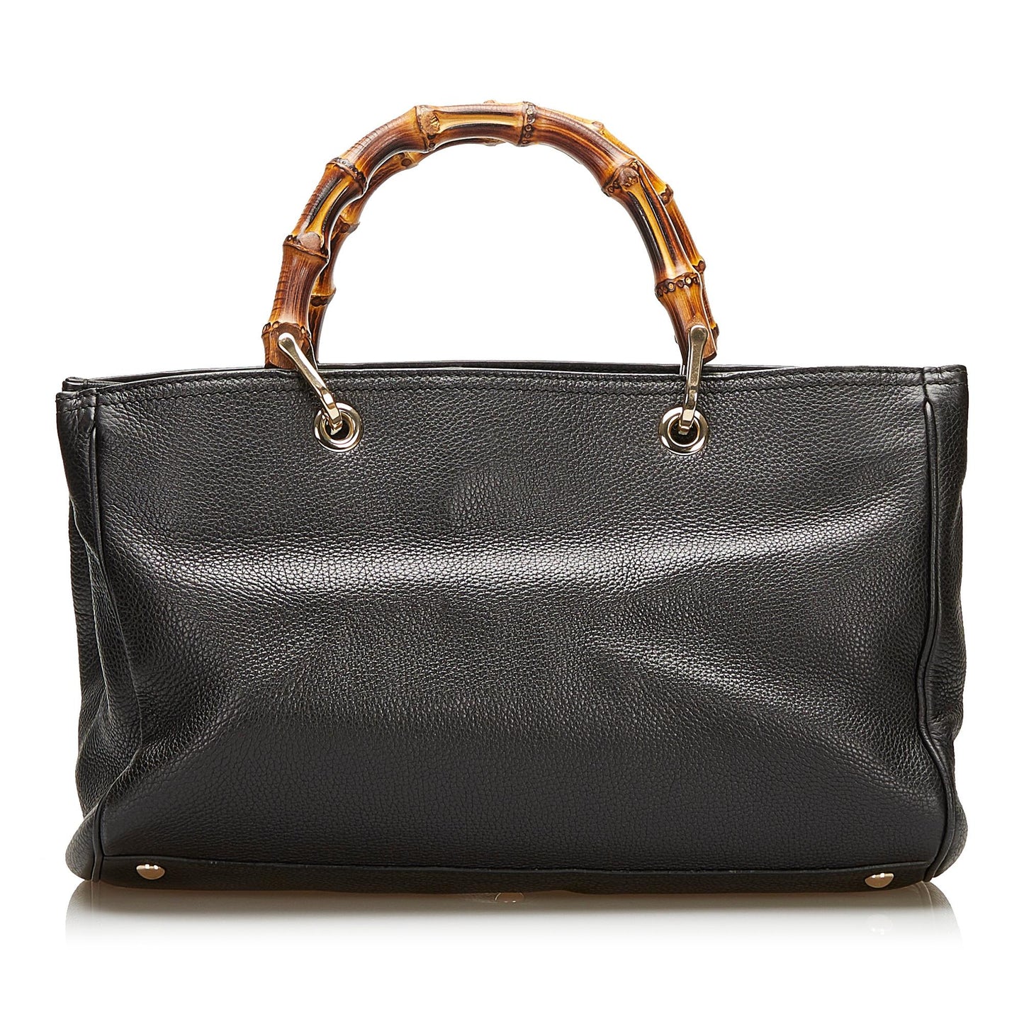 Gucci Bamboo Shopper SHG-dP6JxK Leather Calf Black Brown Satchel Bag