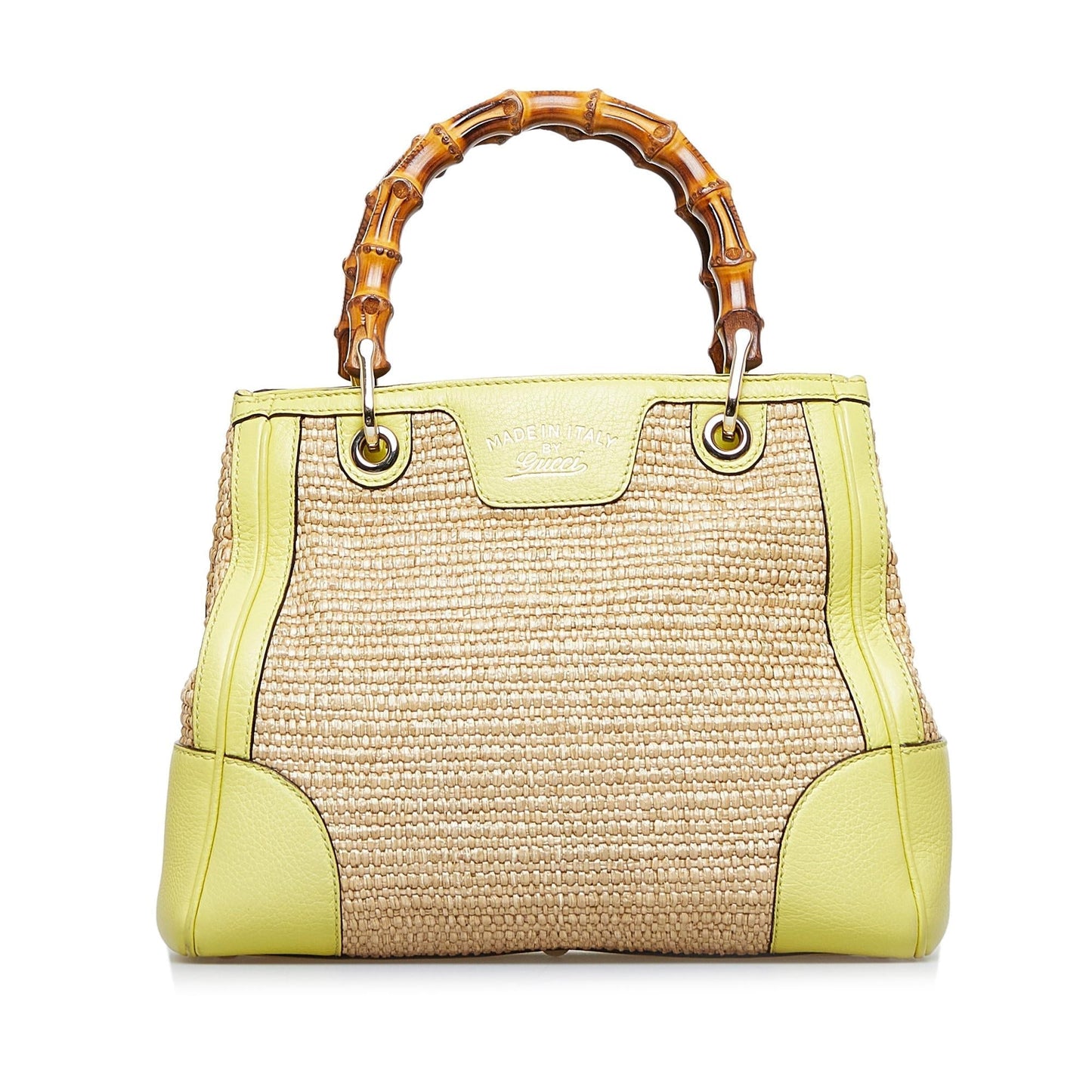 Gucci Bamboo Shopper SHG-PexXRK Raffia Calf Brown Satchel Bag
