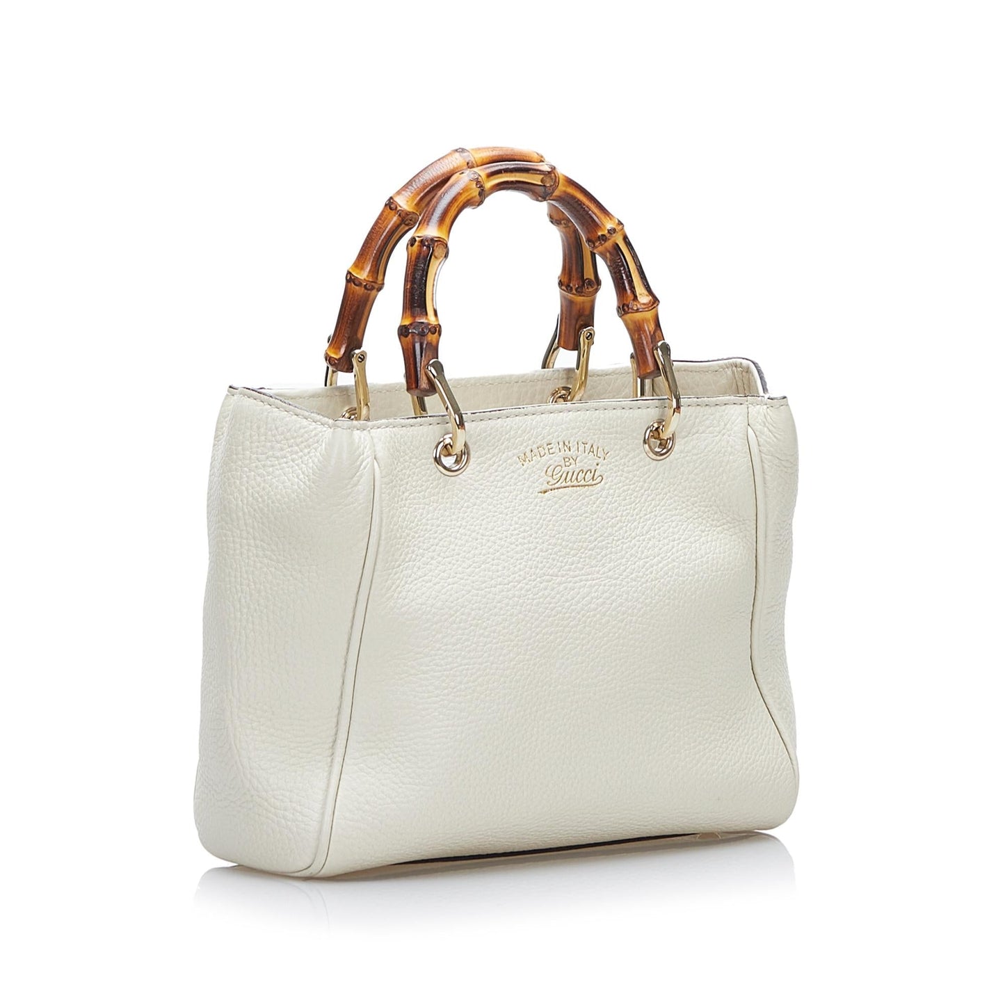 Gucci Bamboo Shopper SHG-Ah3dlB Calf White Satchel Bag