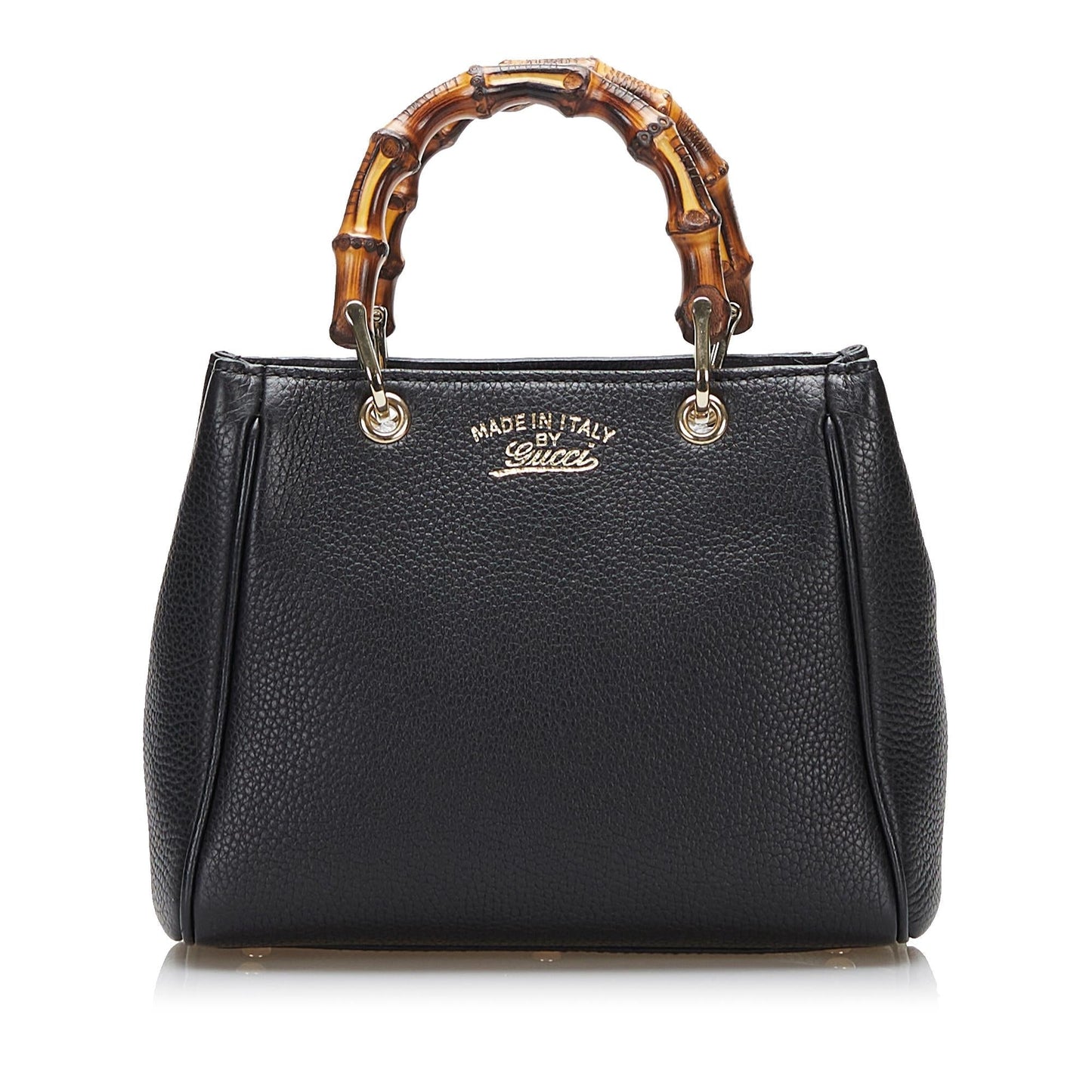 Gucci Bamboo Shopper SHG-Etyhpy Calf Black Satchel Bag