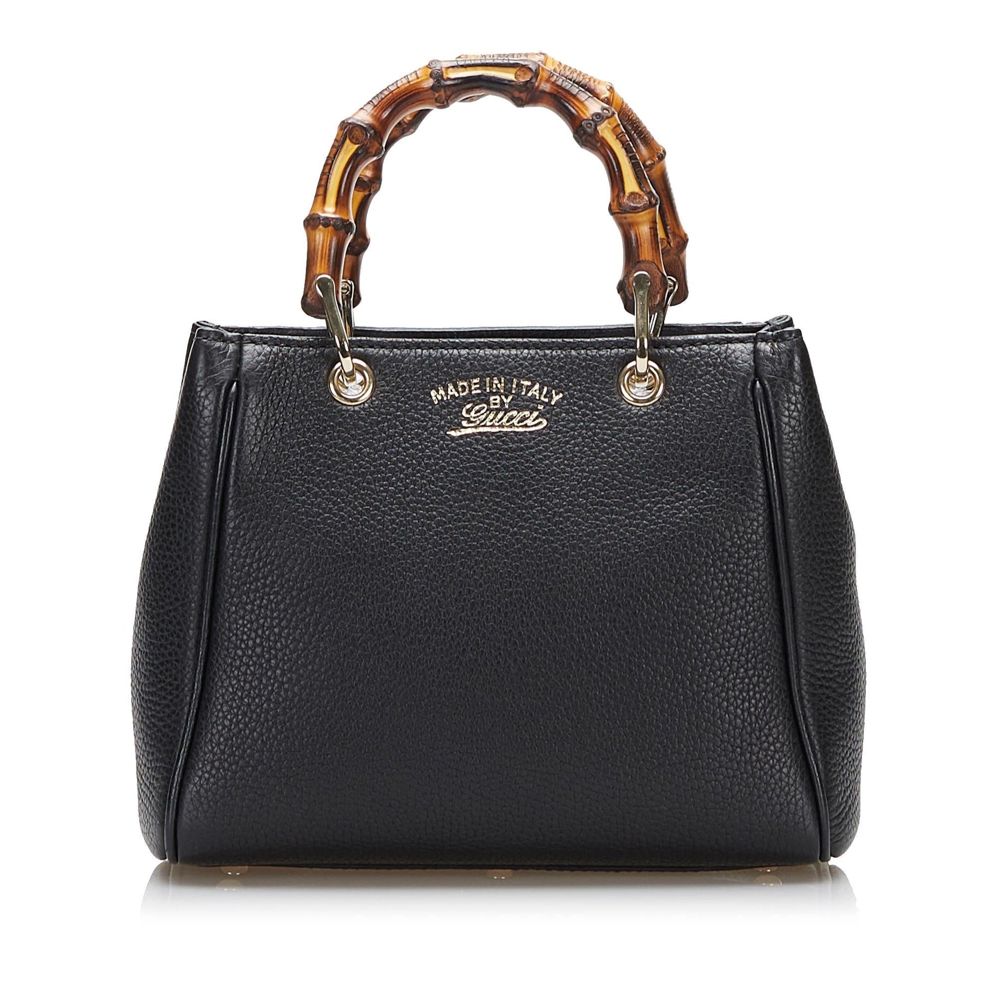 Gucci Bamboo Shopper SHG-Etyhpy Calf Black Satchel Bag