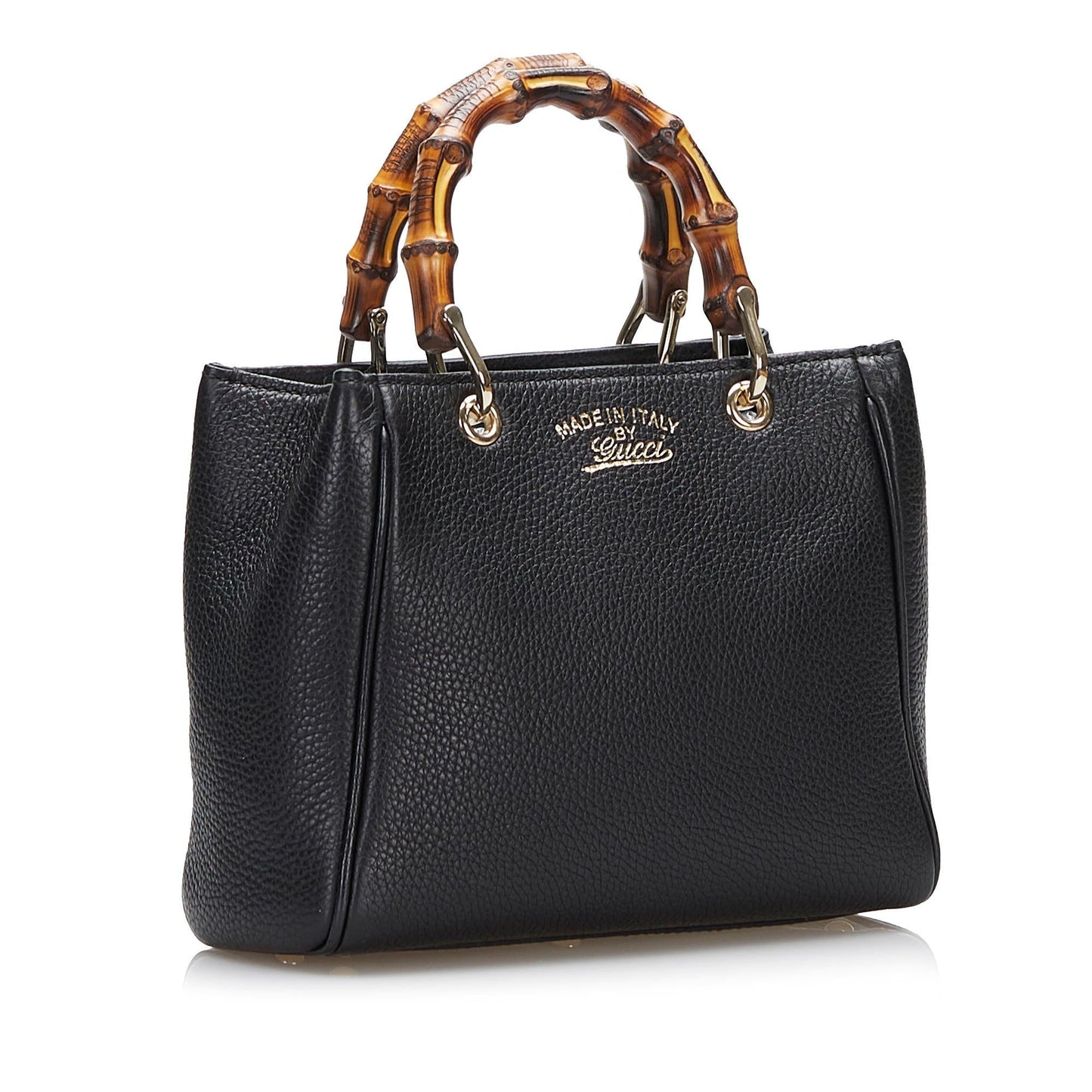 Gucci Bamboo Shopper SHG-Etyhpy Calf Black Satchel Bag