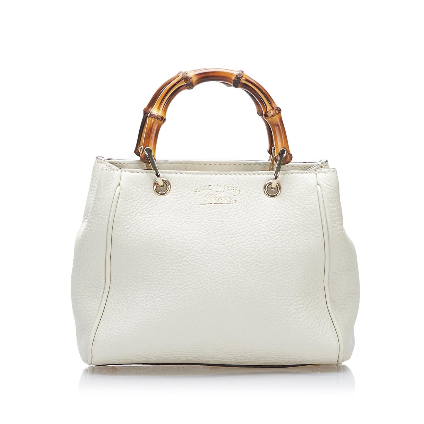 Gucci Bamboo Shopper SHG-seLJY7 Calf White Satchel Bag