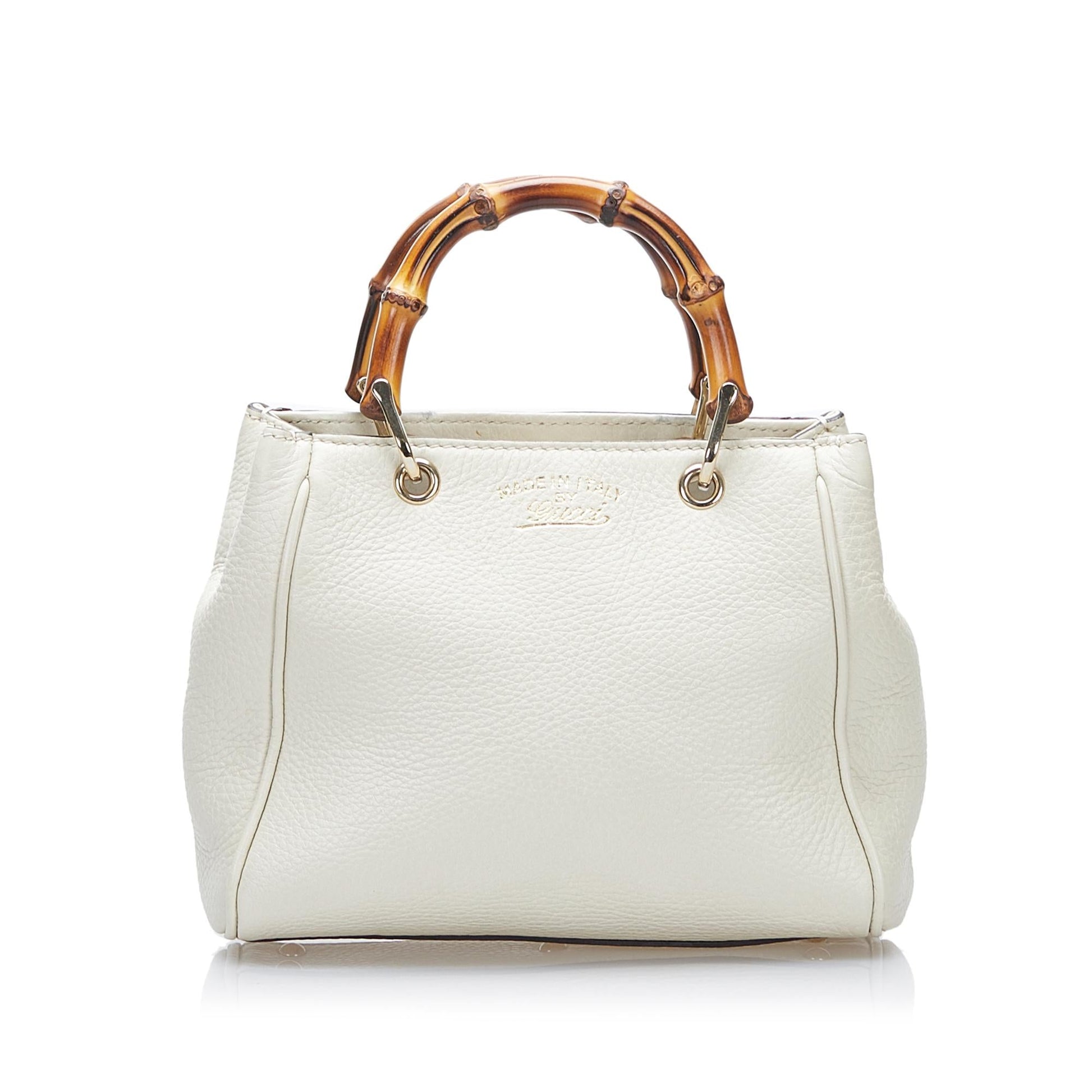 Gucci Bamboo Shopper SHG-seLJY7 Calf White Satchel Bag