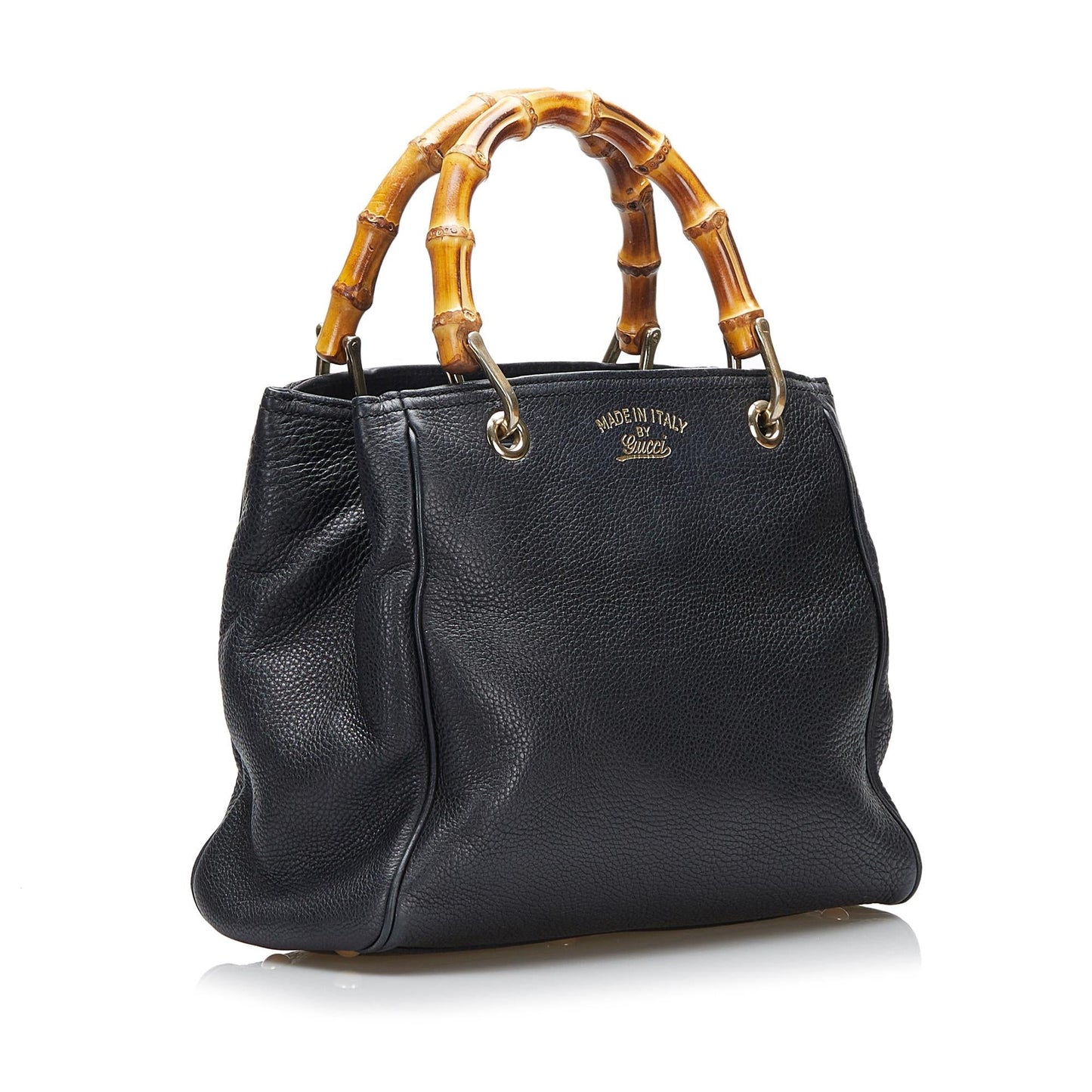 Gucci Bamboo Shopper SHG- MiTw Calf Black Satchel Bag