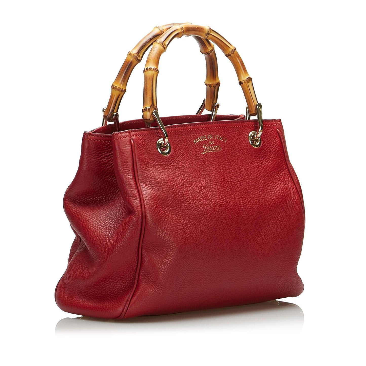 Gucci Bamboo Shopper SHG-CCGC2B Calf Red Satchel Bag