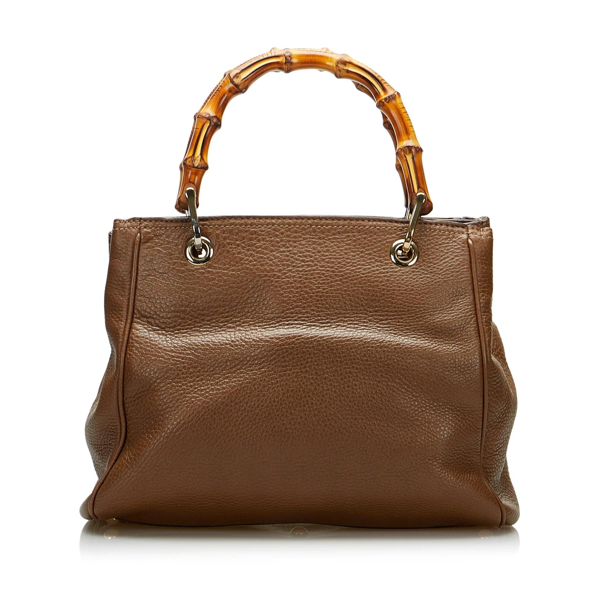 Gucci Bamboo Shopper SHG-i7yOym Calf Brown Satchel Bag