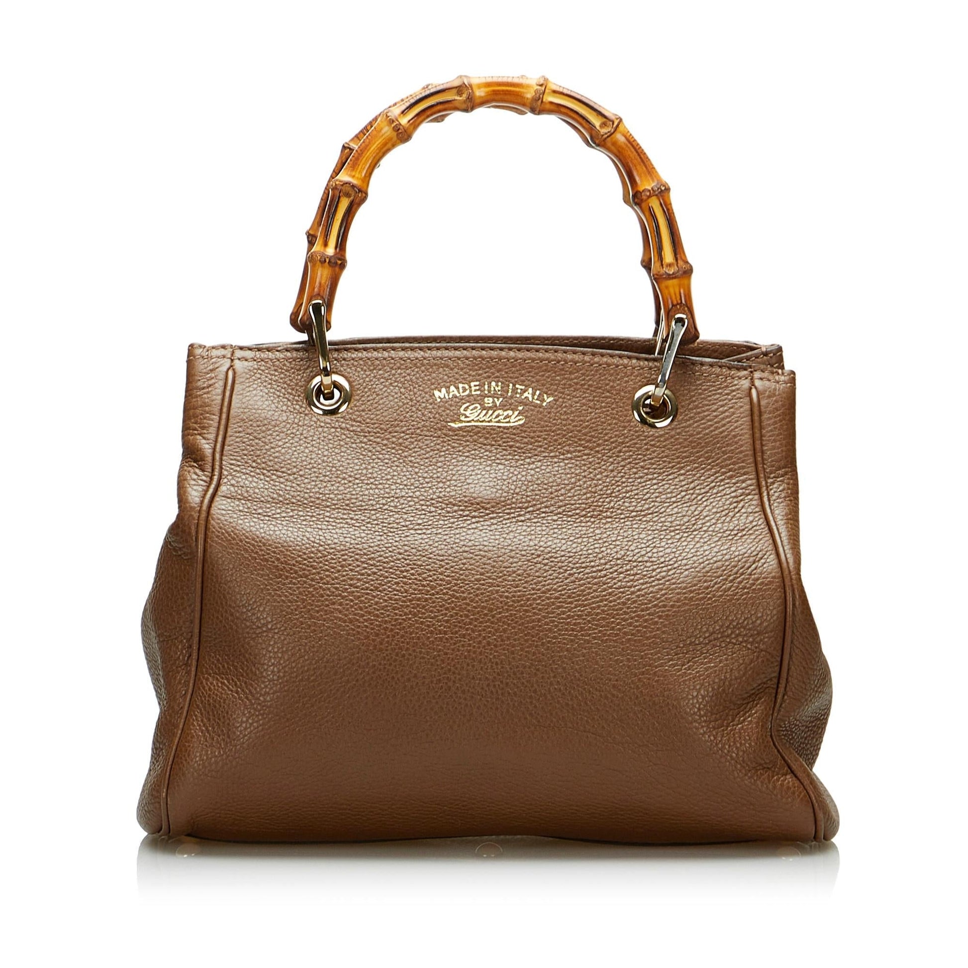 Gucci Bamboo Shopper SHG-i7yOym Calf Brown Satchel Bag