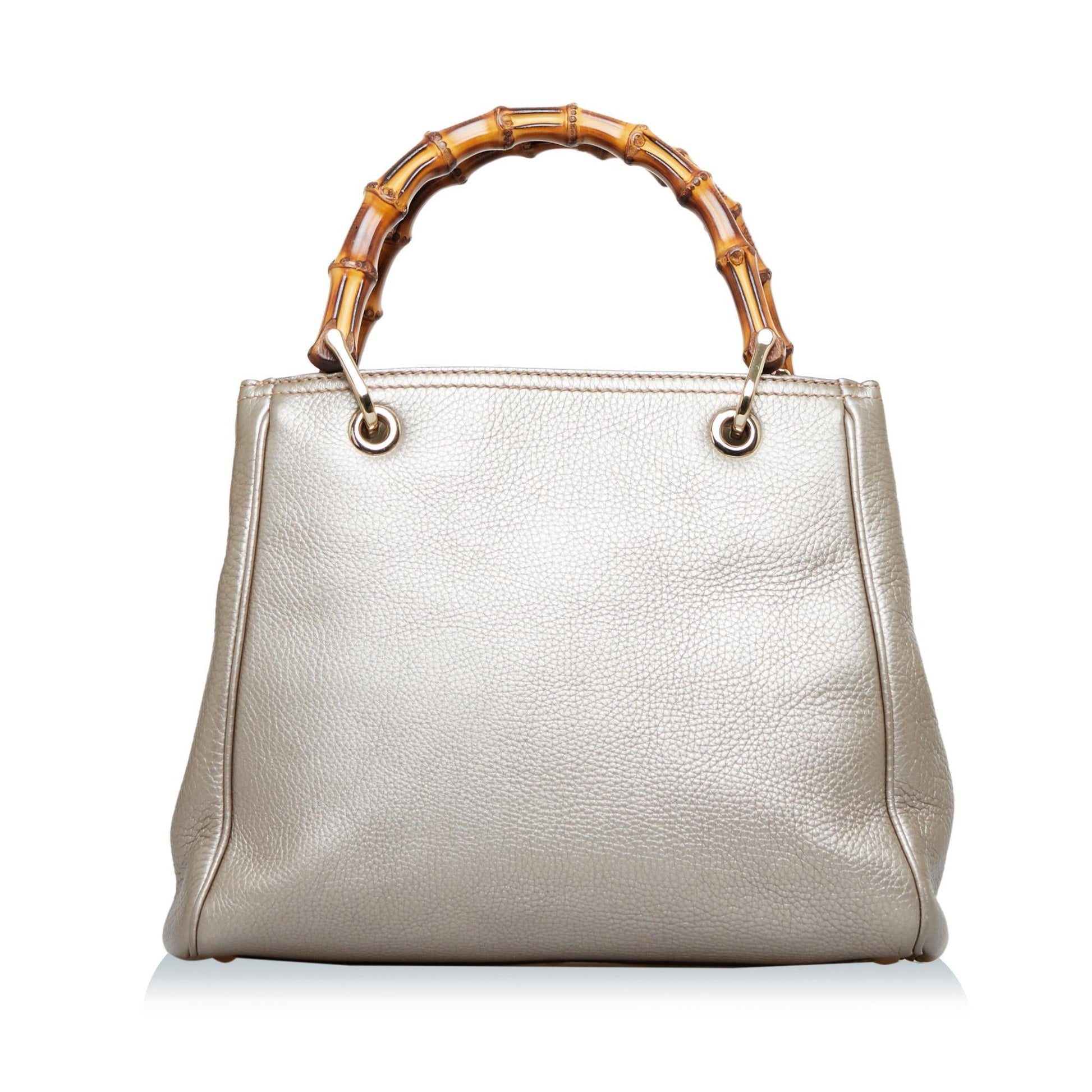 Gucci Bamboo Shopper SHG-QtZrnx Calf Gold Satchel Bag