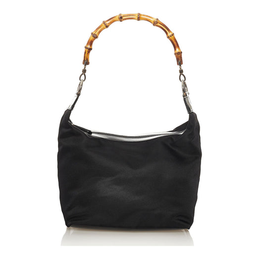 Gucci Bamboo SHG-nrinWE Canvas Black Shoulder Bag