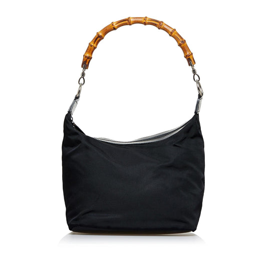 Gucci Bamboo SHG-dH0jLJ Nylon Black Shoulder Bag