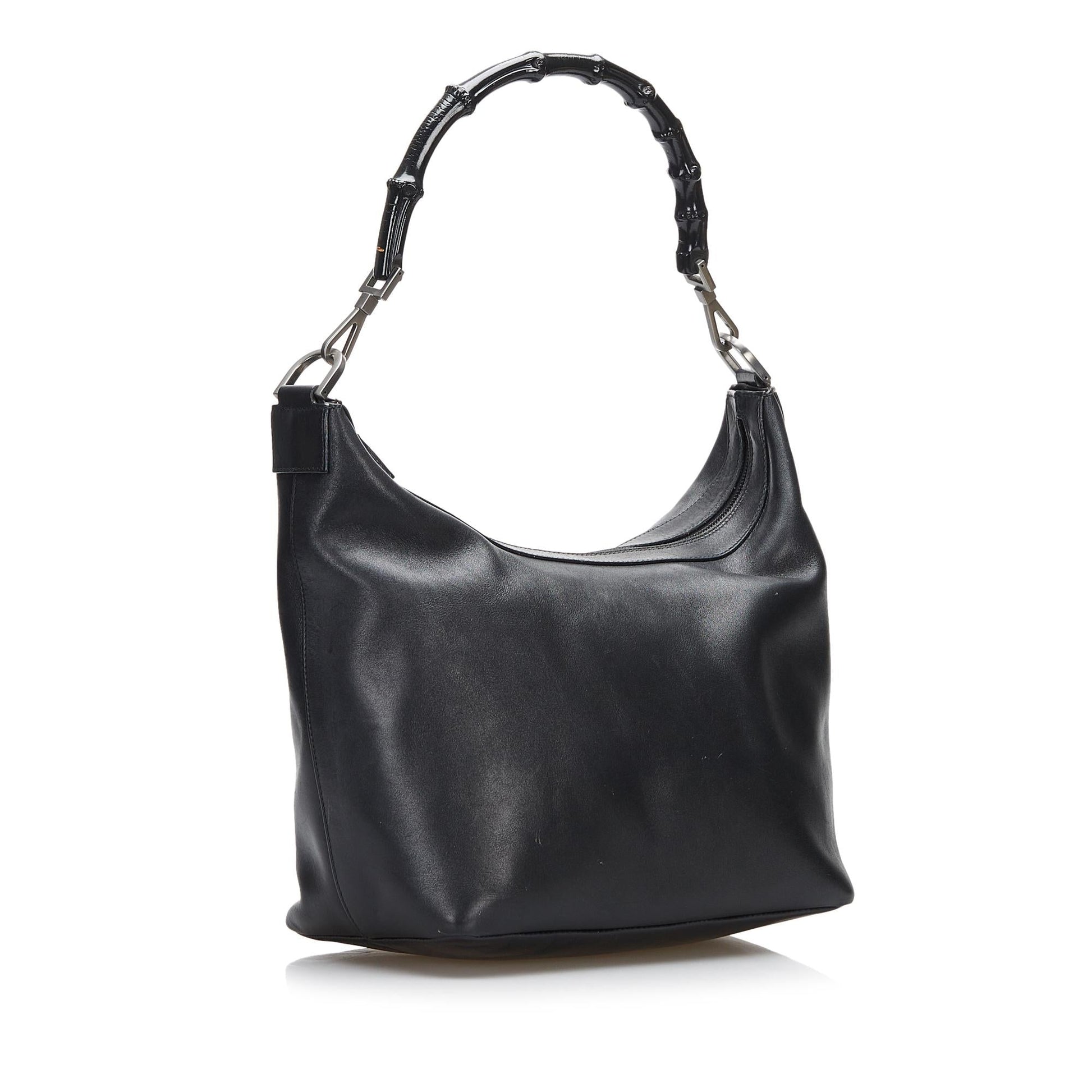 Gucci Bamboo SHG-o4NqKL Calf Black Shoulder Bag