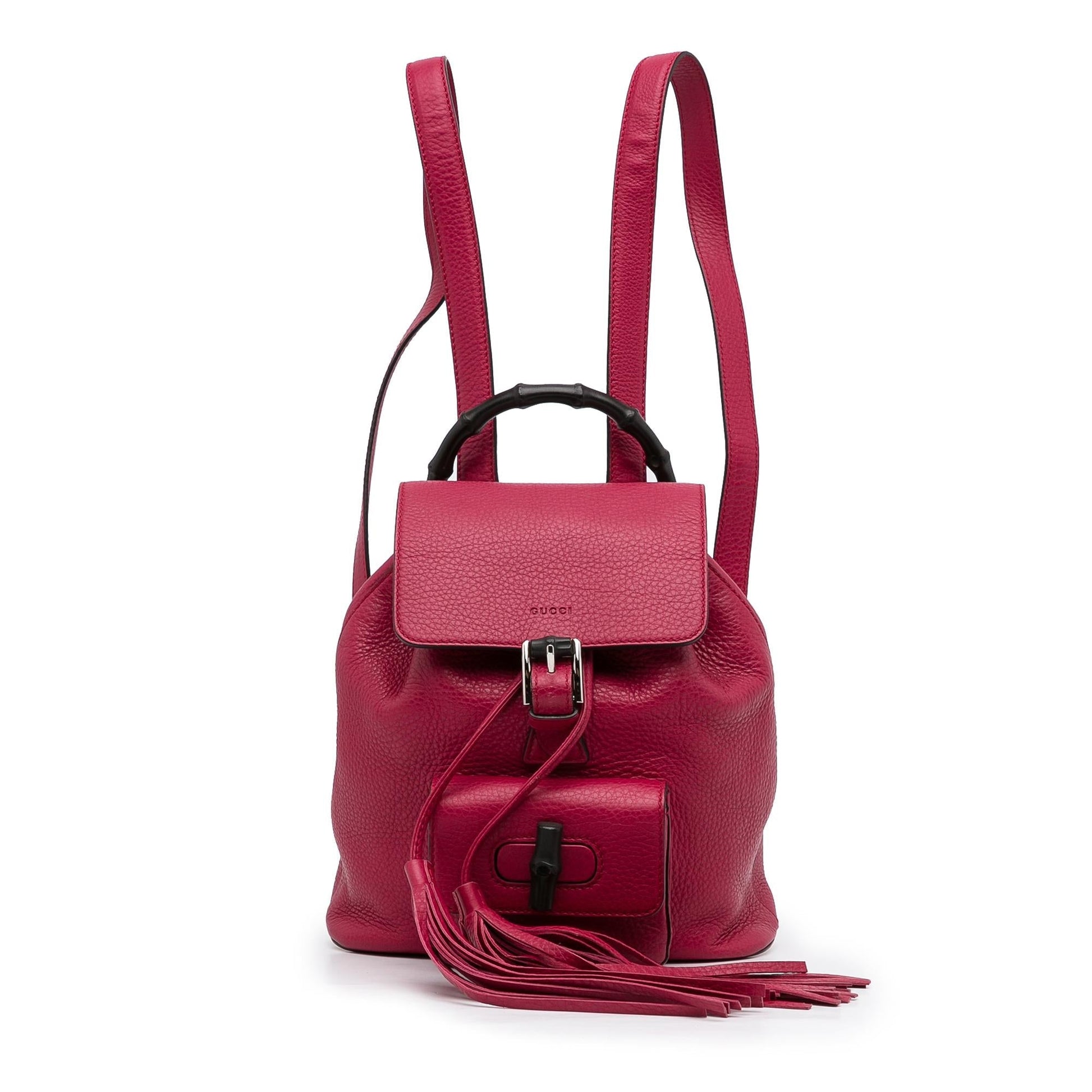 Gucci Bamboo Tassel Backpack SHG-WiEh6U Calf Pink