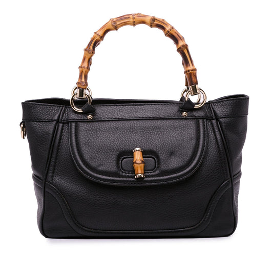 Gucci Bamboo Tassel SHG-7lSzMQ Calf Black Tote Bag