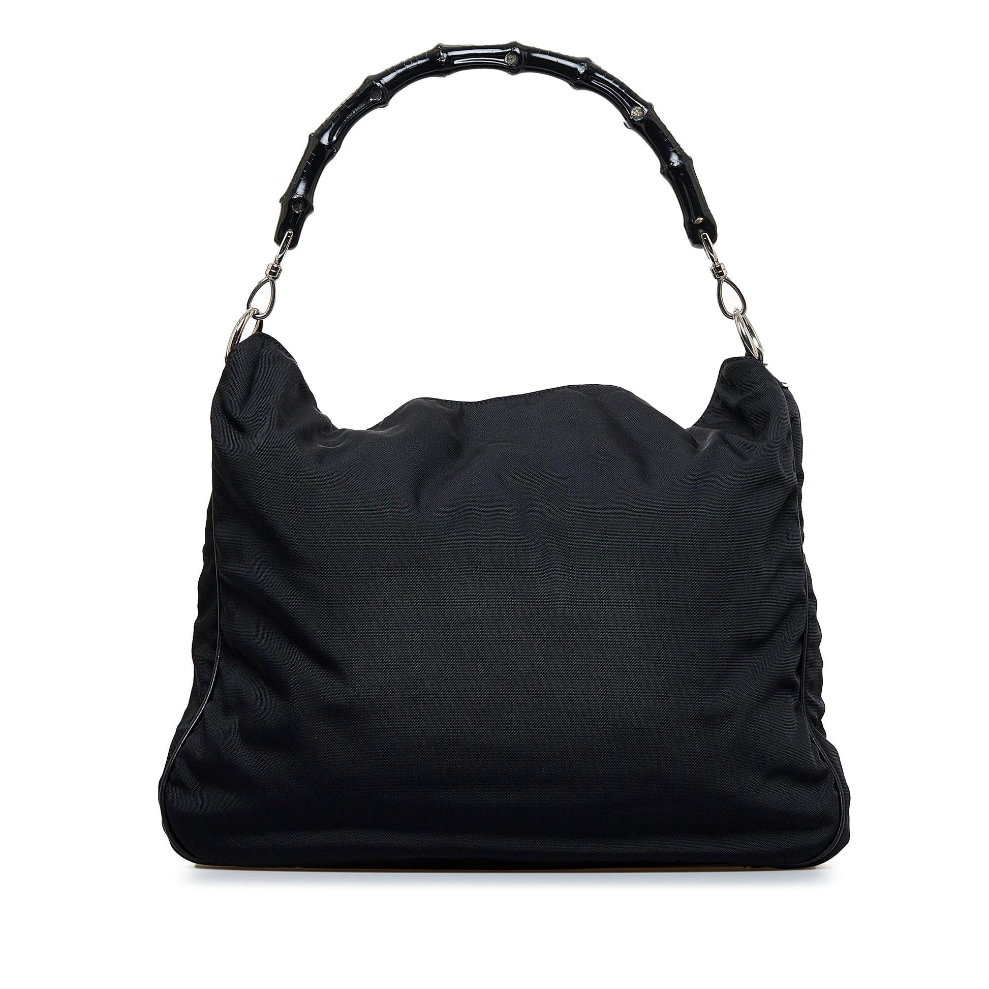 Gucci Bamboo SHG-gi8tSv Nylon Black Tote Bag