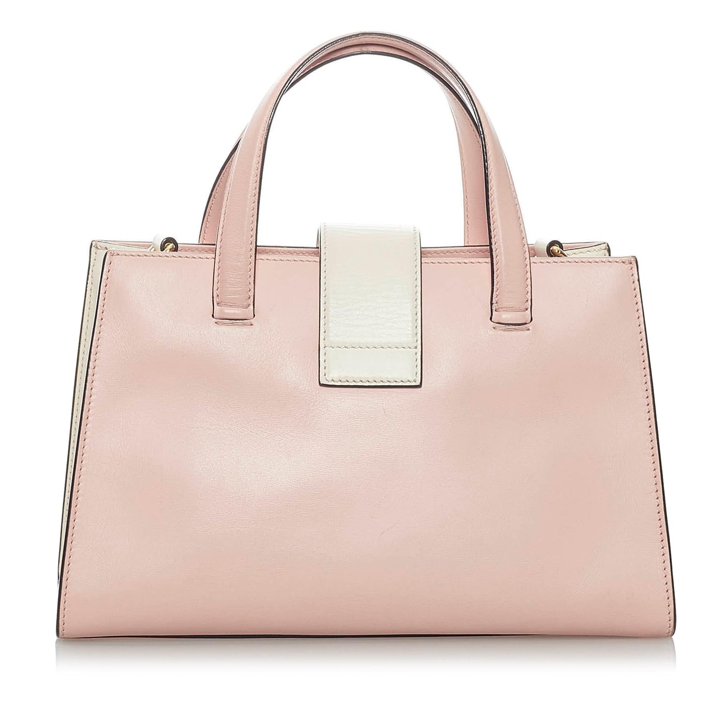 Gucci Bamboo Web SHG Leather Calf White Pink Satchel Bag