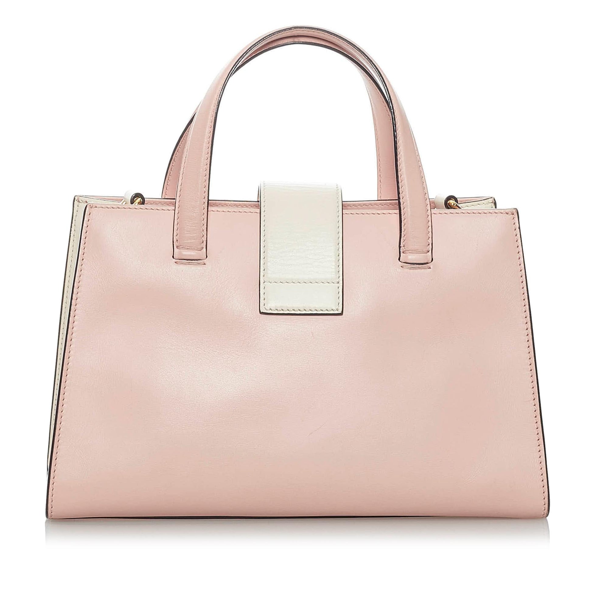 Gucci Bamboo Web SHG Leather Calf White Pink Satchel Bag