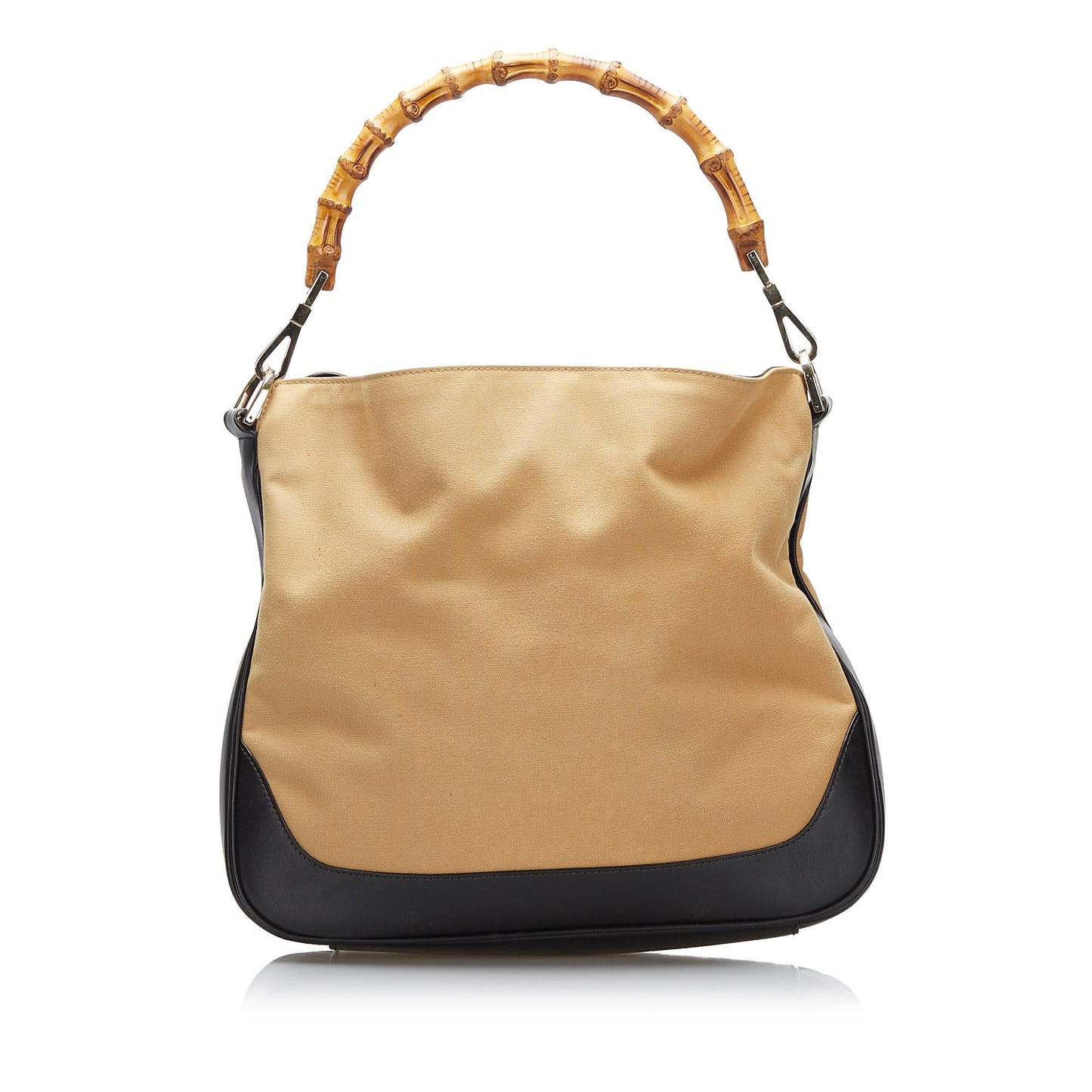 Gucci Bamboo Web SHG-h6OTTp Nylon Calf Brown Satchel Bag