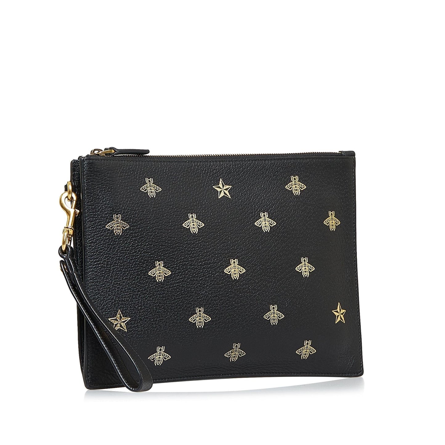 Gucci Bee Star SHG-yQxXBk Calf Black Clutch Bag