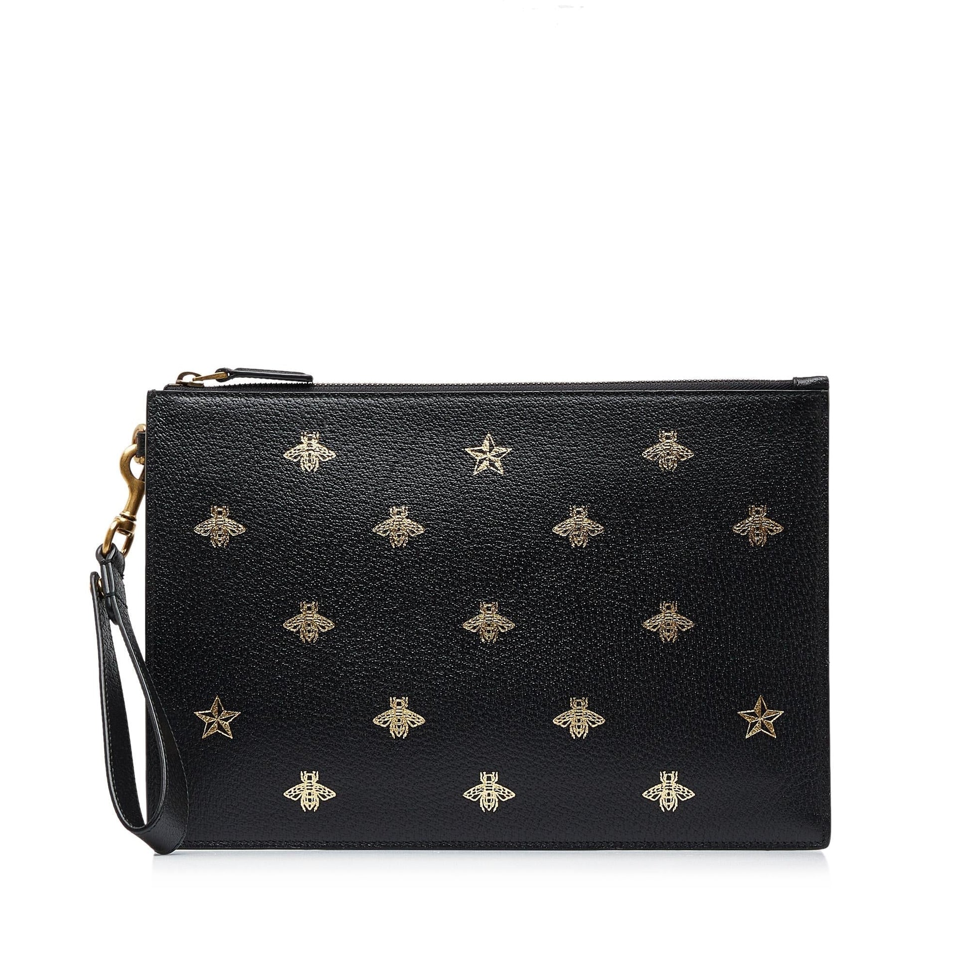 Gucci Bee Star SHG-AF5WVQ Calf Black Clutch Bag