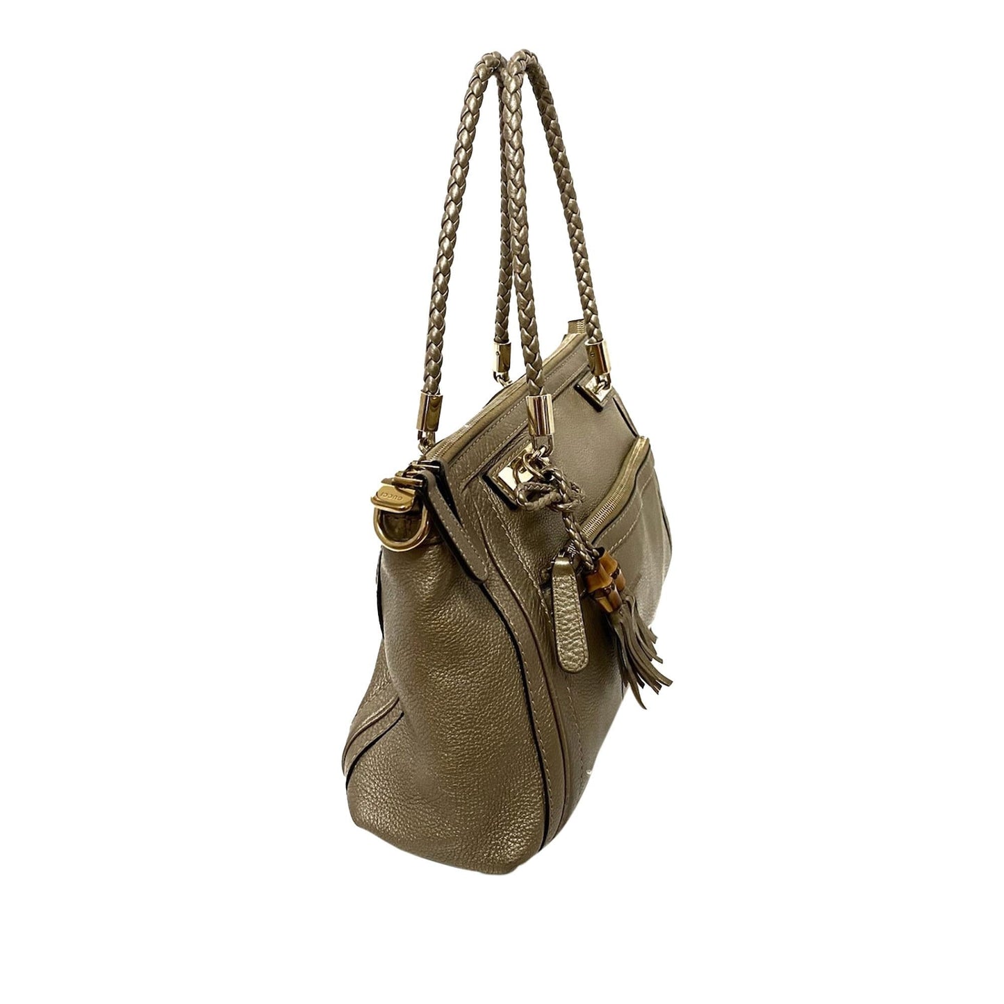 Gucci Bella SHG Leather Calf Gold Satchel Bag