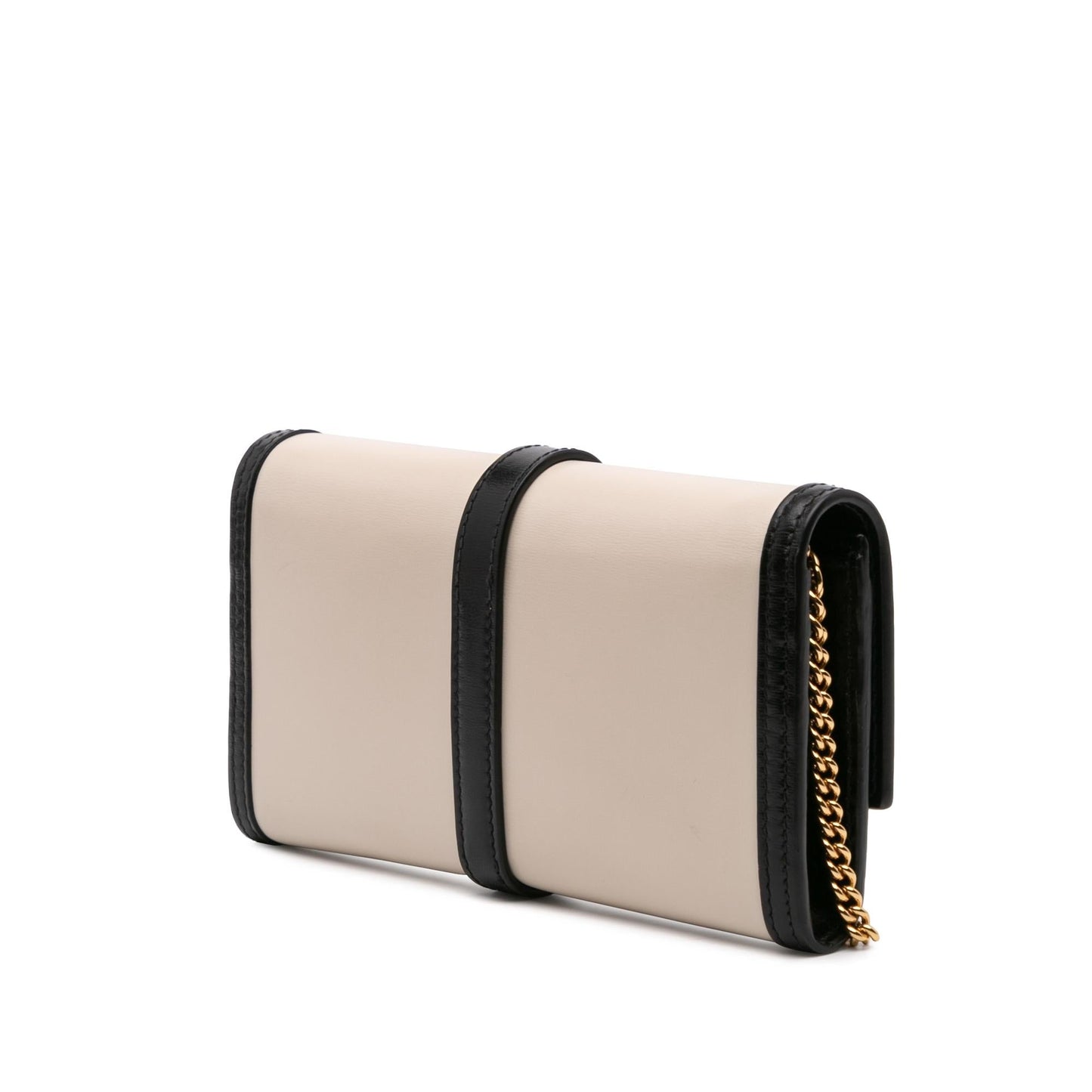 Gucci Bicolor Jackie Wallet On Chain Calf Calfskin Black White Crossbody Bag On Chain