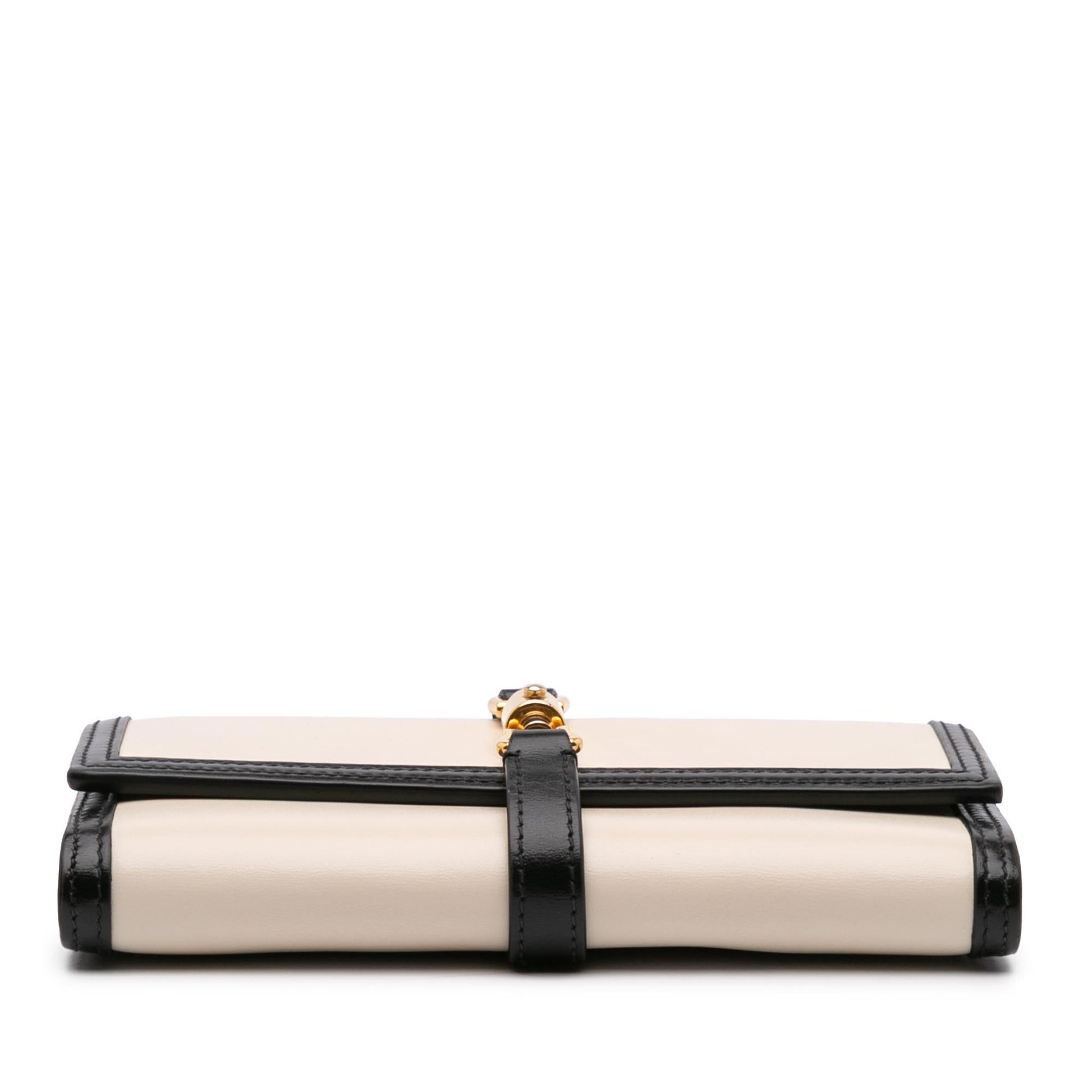 Gucci Bicolor Jackie Wallet On Chain Calf Calfskin Black White Crossbody Bag