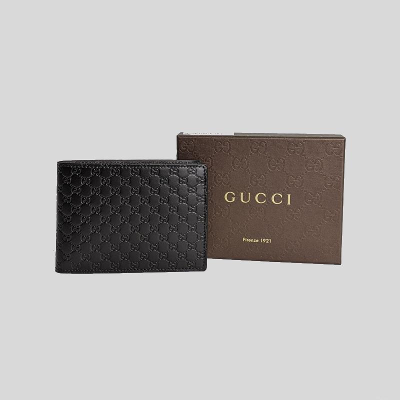 Gucci Micro Guccissima GG Bifold Leather Logo Wallet Case