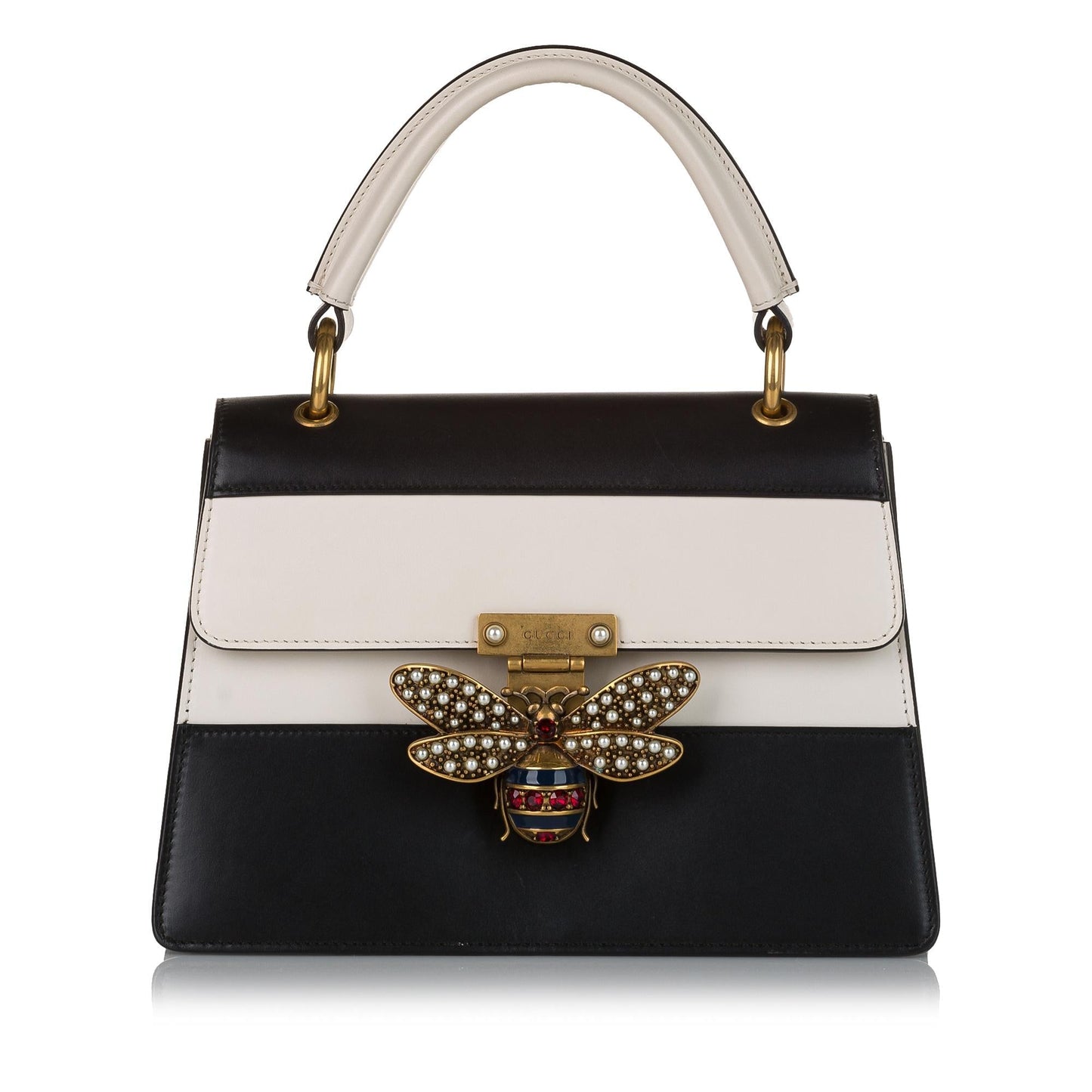Gucci Blind Love Queen Margaret SHG Calf Black White Satchel Bag Margaret Shg
