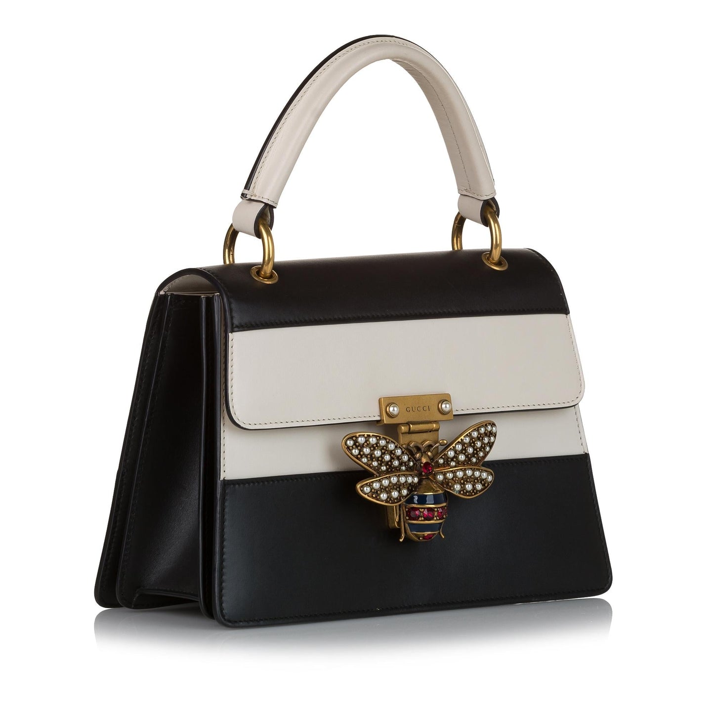 Gucci Blind Love Queen Margaret SHG Calf Black White Satchel Bag Margaret Shg