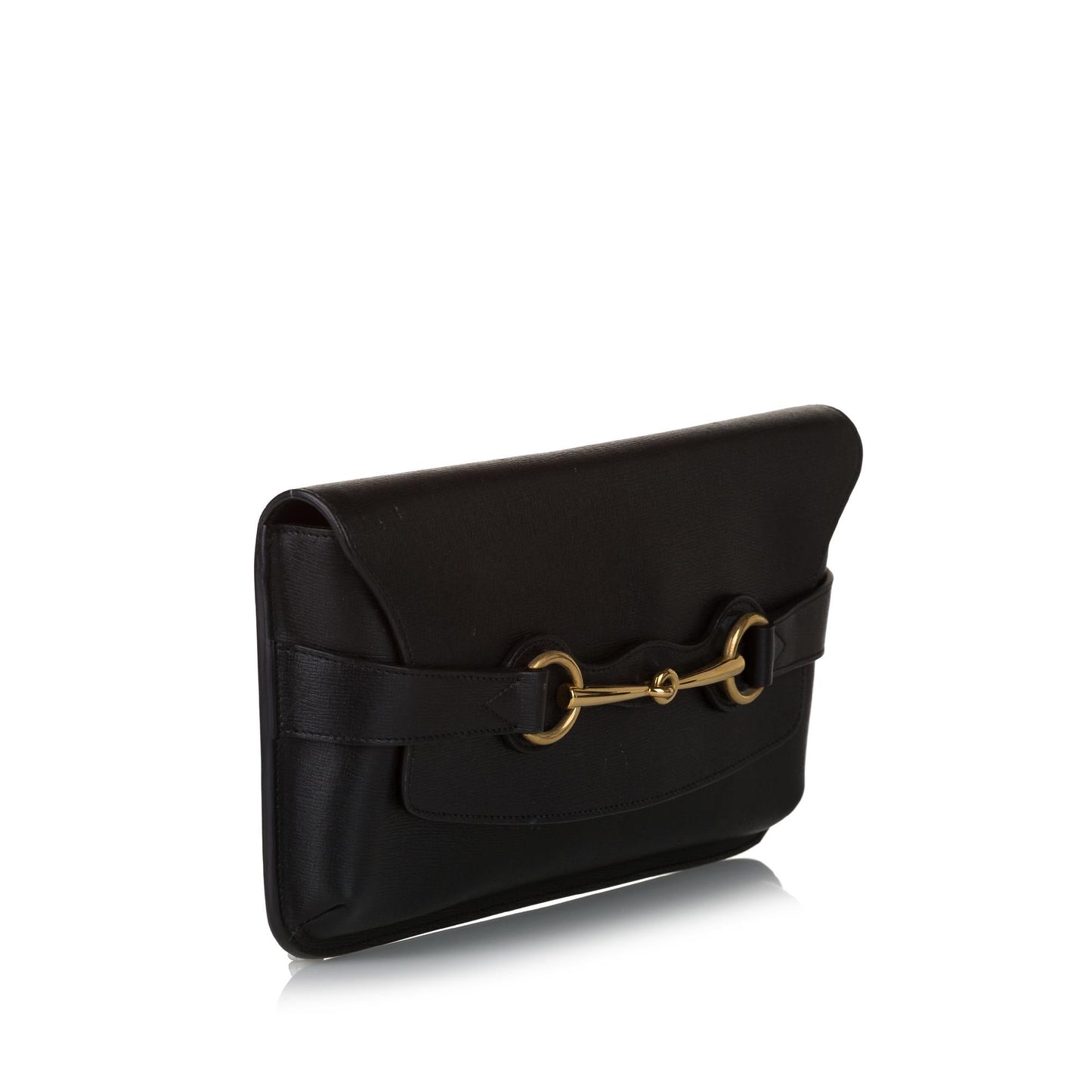 Gucci Bright Bit SHG Leather Calf Black Clutch Bag
