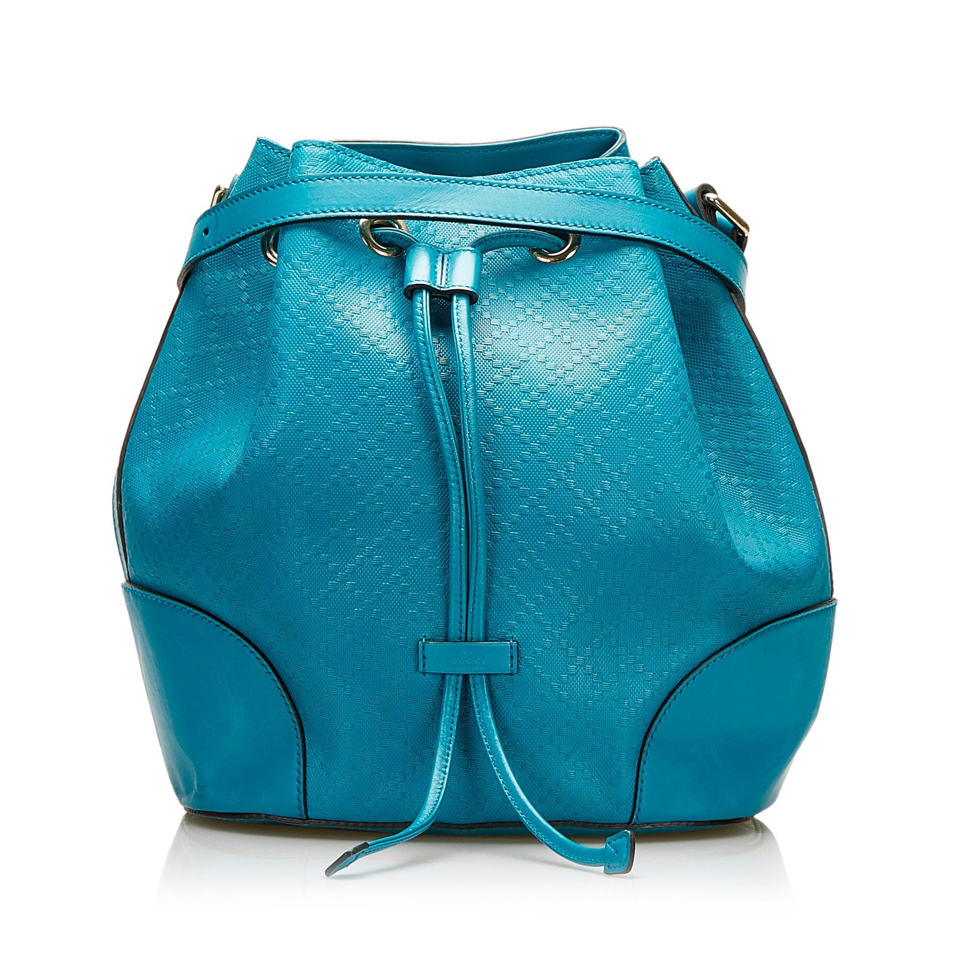 Gucci Bright Diamante SHG Calf Blue Bucket Shoulder Bag