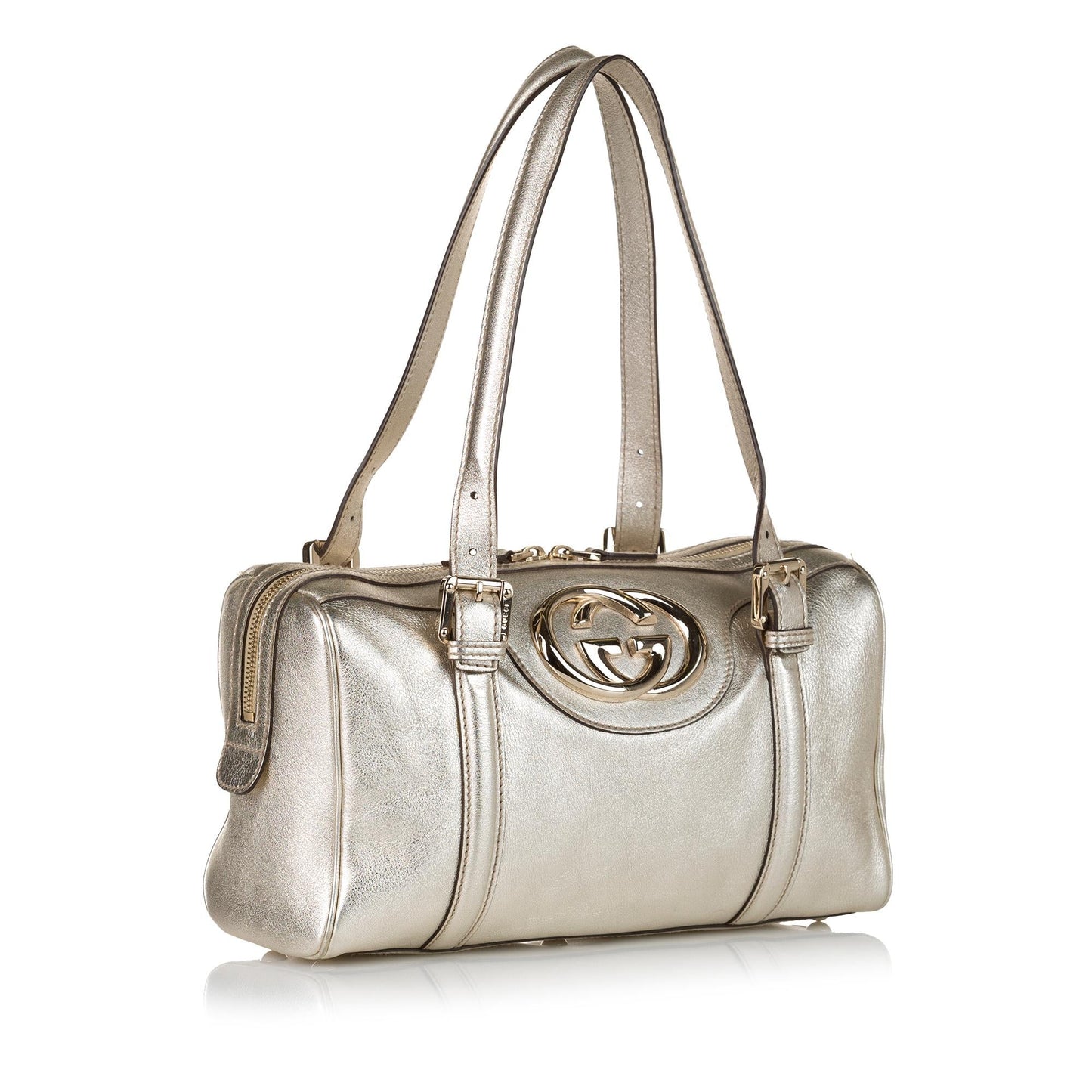 Gucci Britt Boston SHG Leather Calf Gold Satchel Bag