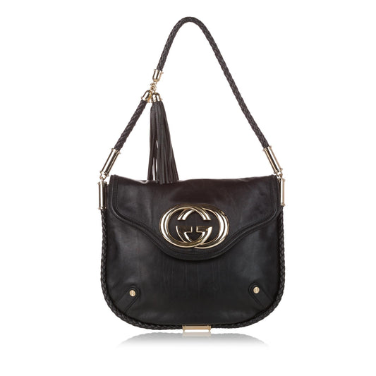 Gucci Britt SHG Leather Calf Brown Shoulder Bag