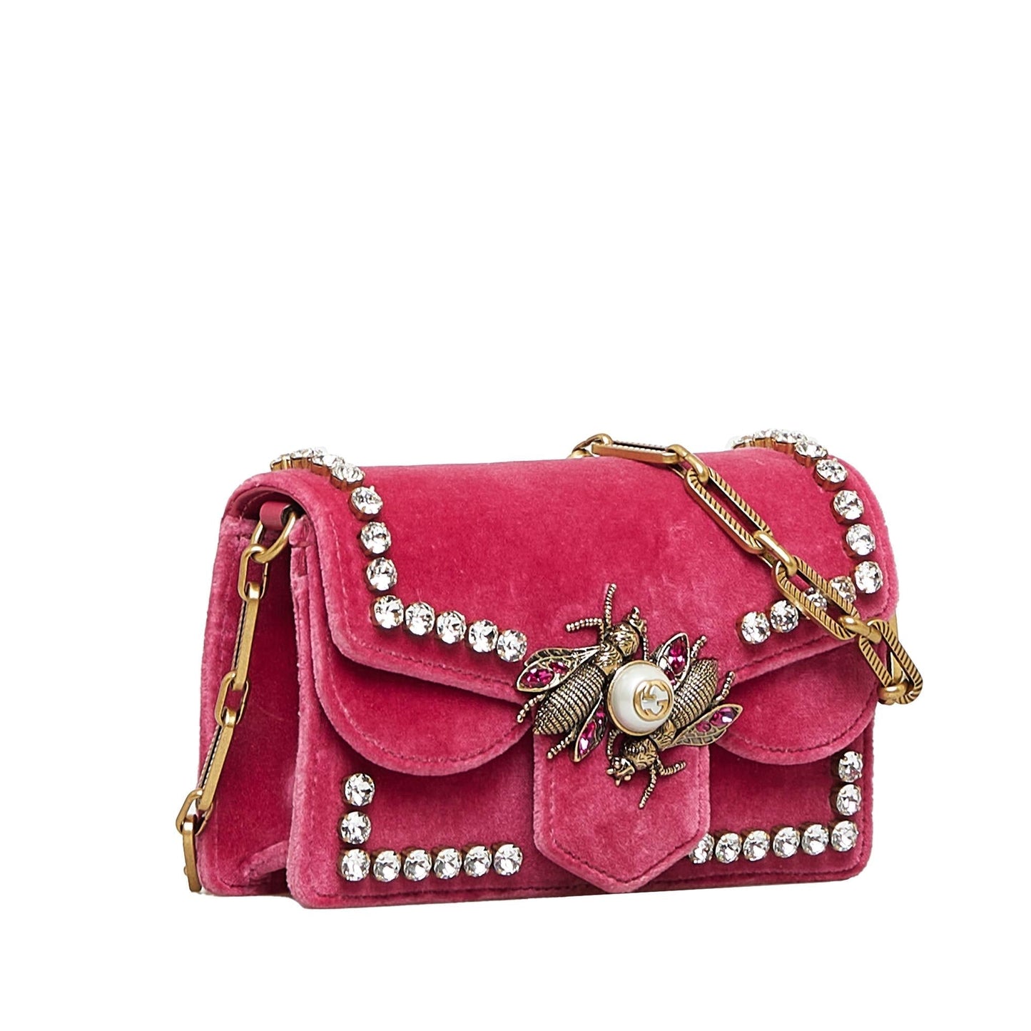 Gucci Broadway Velvet SHG-rebUun Red Crossbody Bag