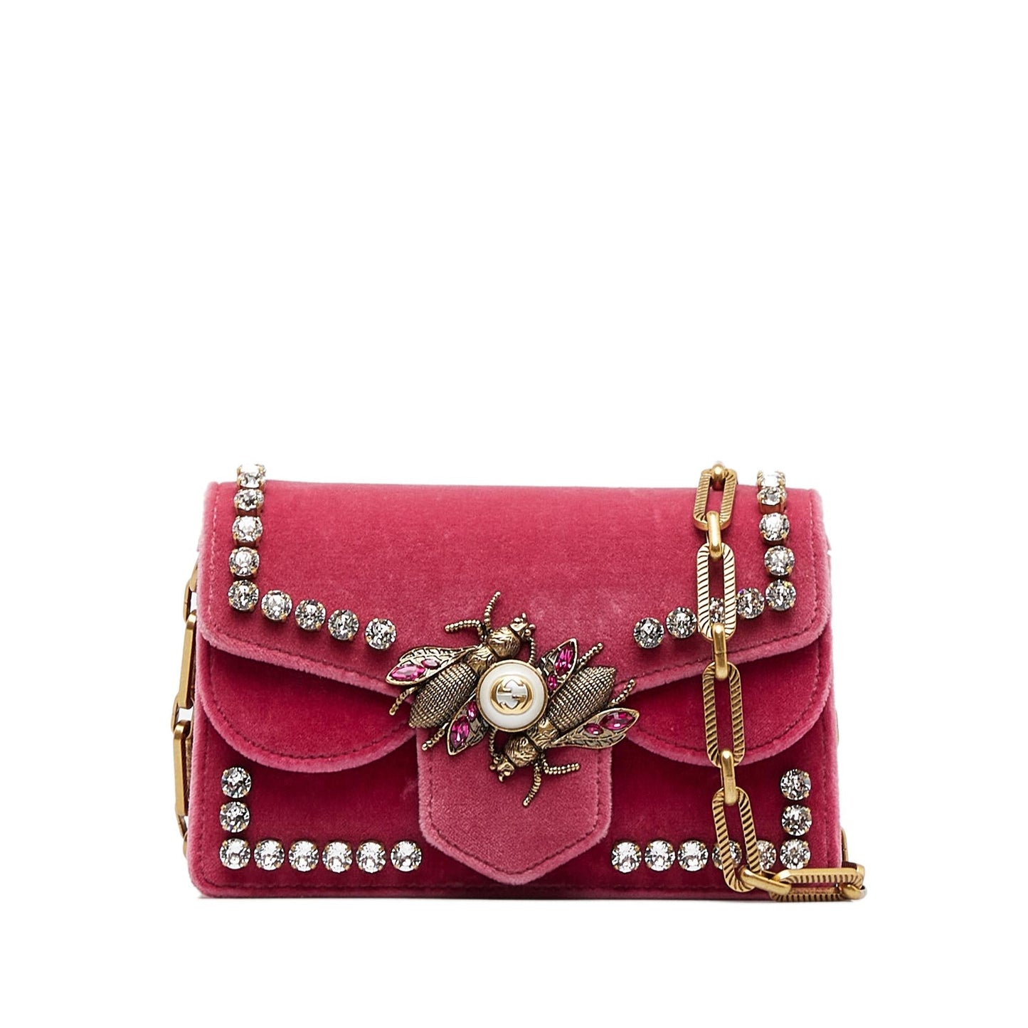 Gucci Broadway Velvet SHG-VjDGrg Pink Crossbody Bag