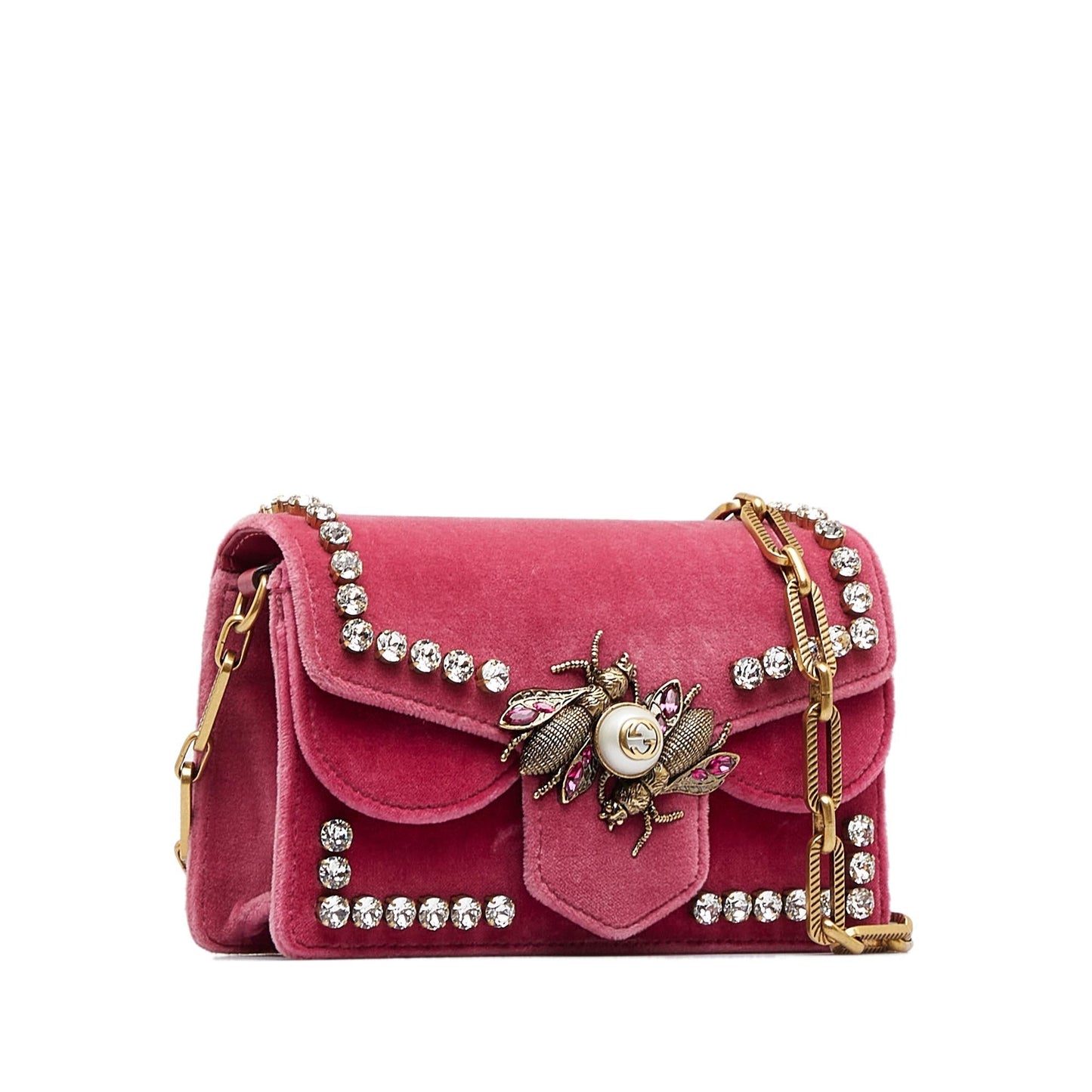 Gucci Broadway Velvet SHG-VjDGrg Pink Crossbody Bag