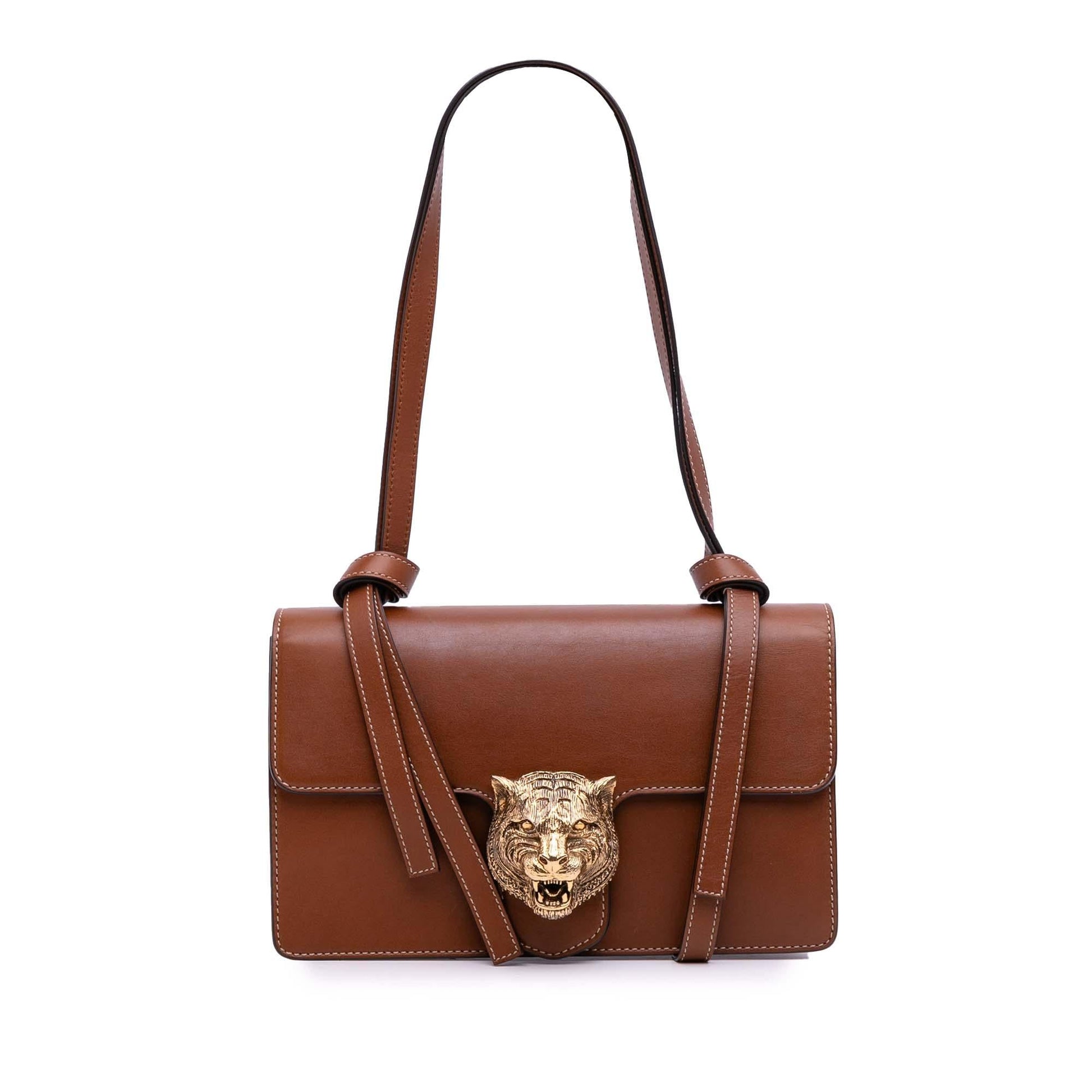 Gucci Animalier Calf Calfskin Brown Shoulder Bag