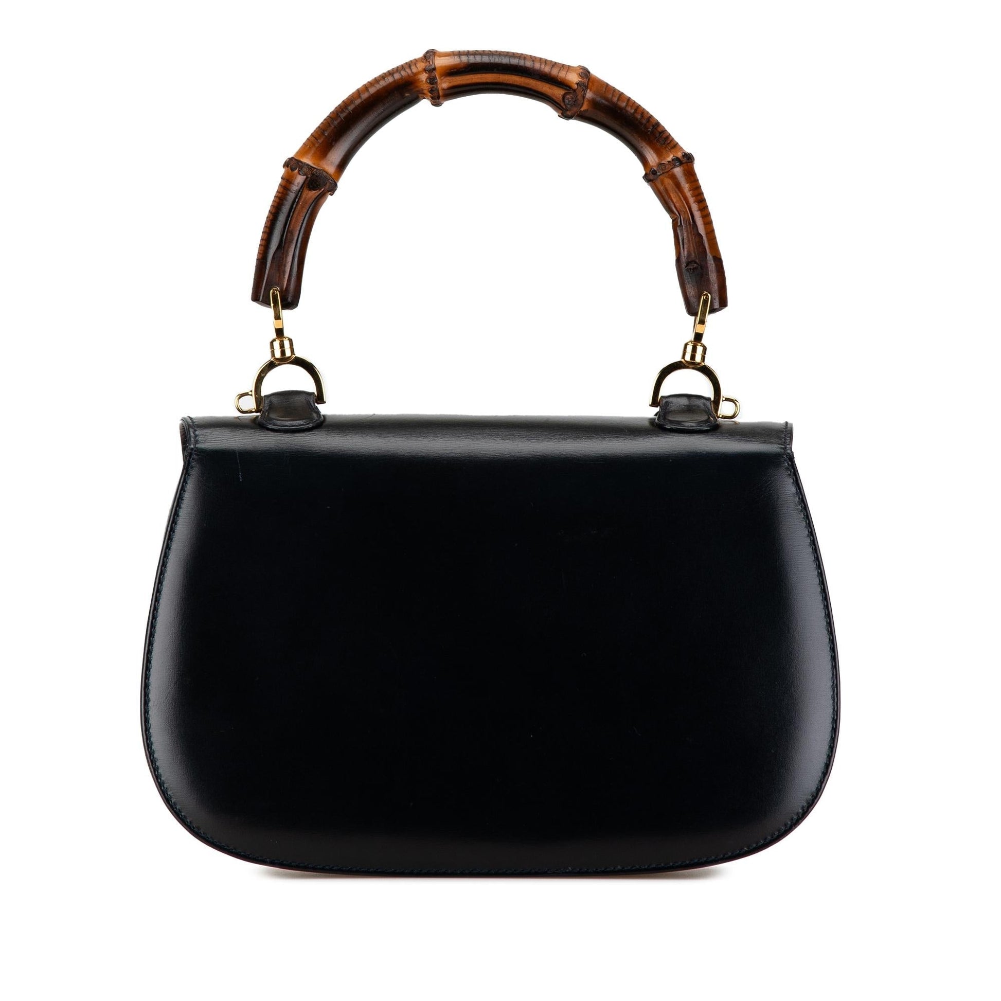 Gucci Bamboo Night SHG-8tTrXT Calf Calfskin Black Satchel Bag