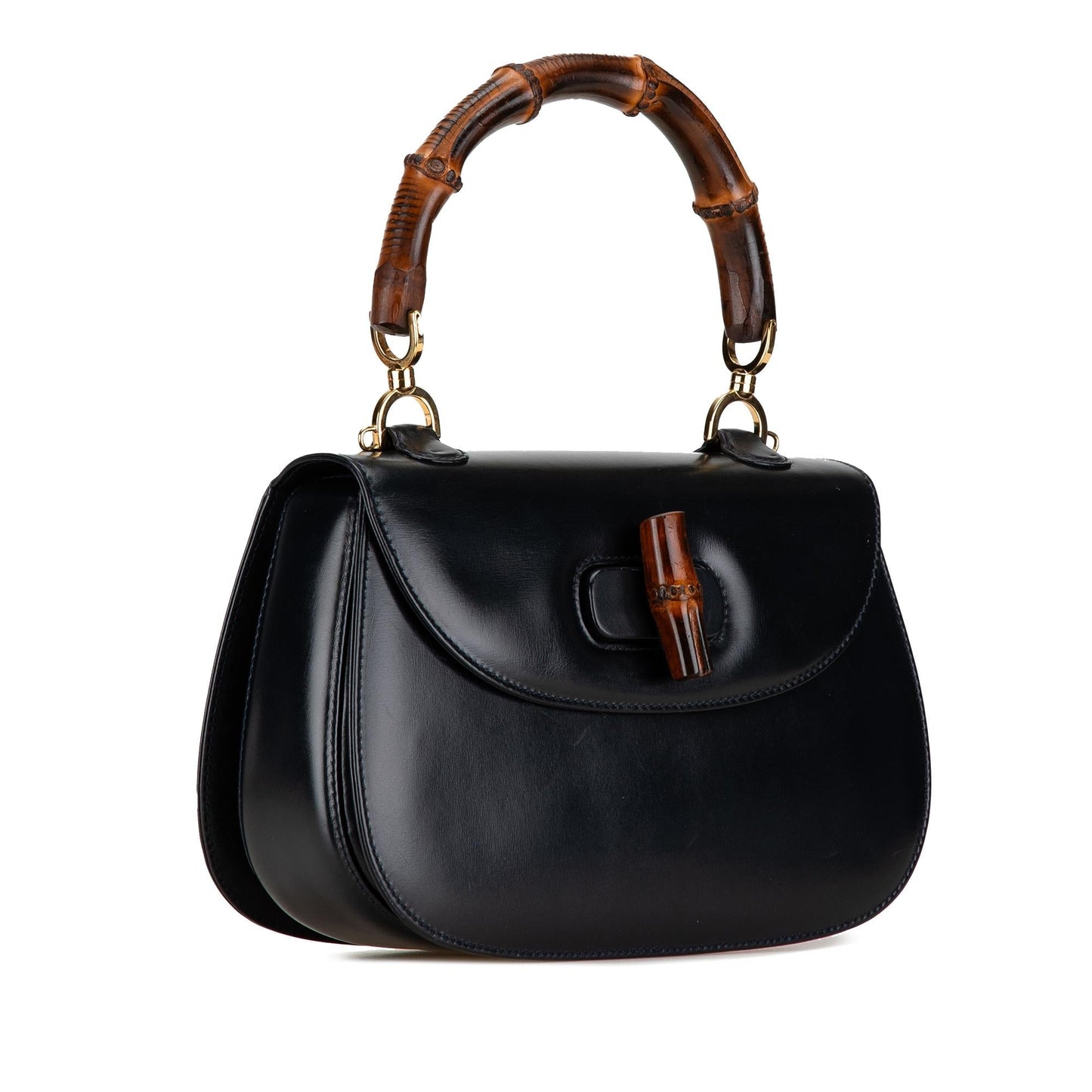 Gucci Bamboo Night SHG-8tTrXT Calf Calfskin Black Satchel Bag