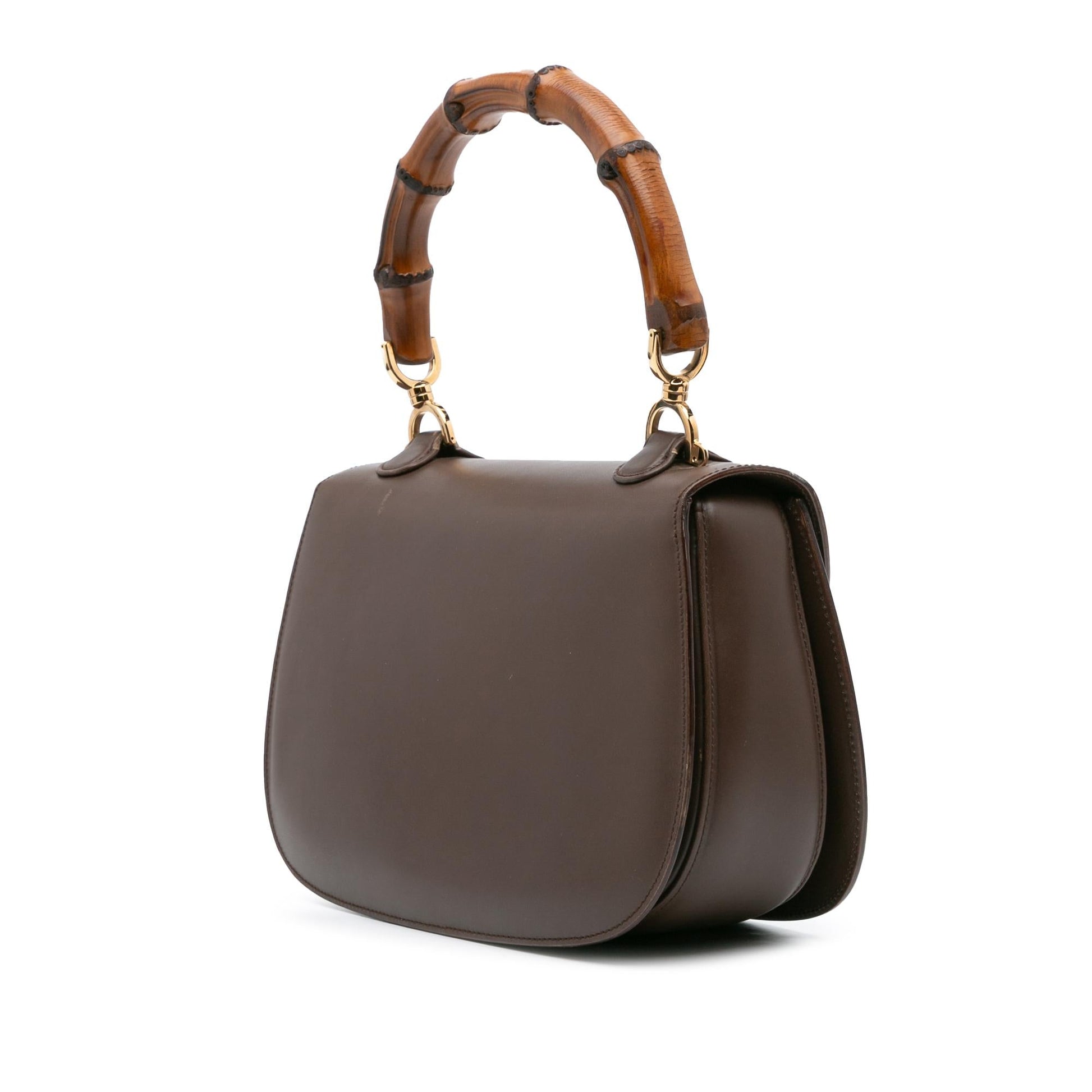 Gucci Bamboo Night Calf Calfskin Brown Satchel Bag