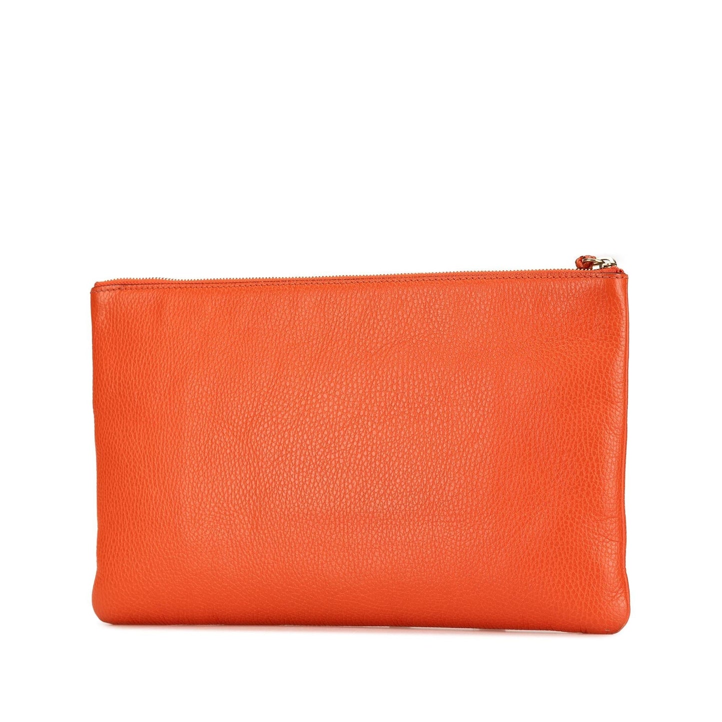 Gucci Bamboo Tassel Calf Calfskin Orange Clutch Bag
