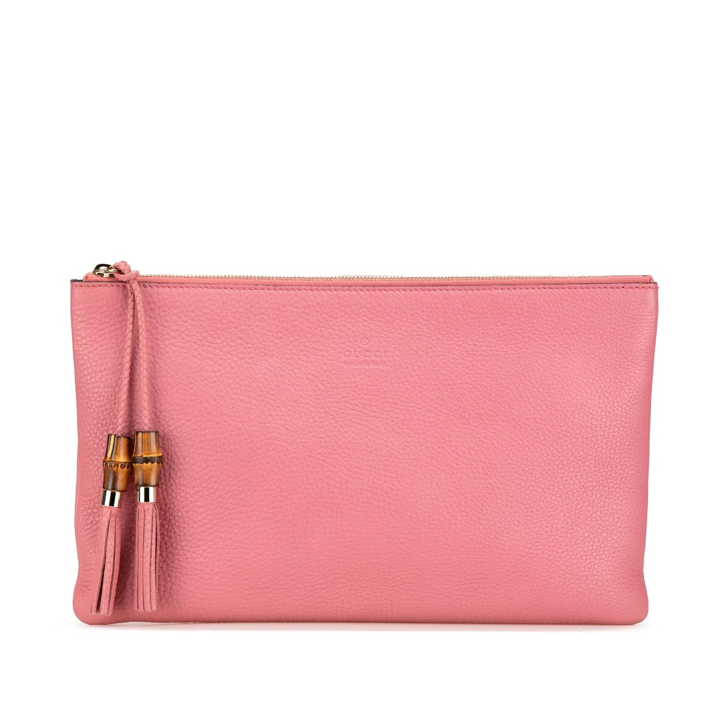 Gucci Bamboo Tassel Calf Calfskin Pink Clutch Bag Clutch 2