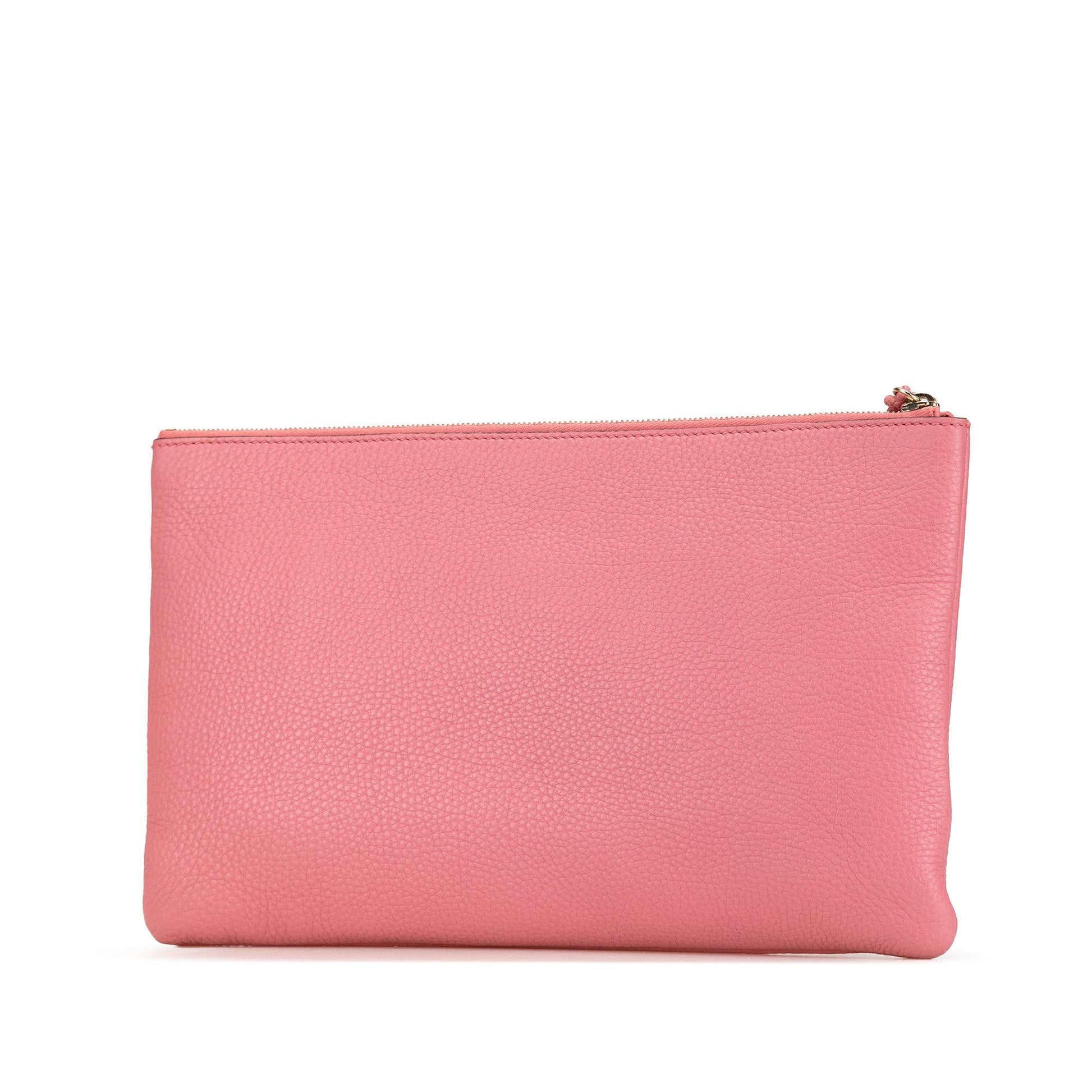 Gucci Bamboo Tassel Calf Calfskin Pink Clutch Bag Clutch 2