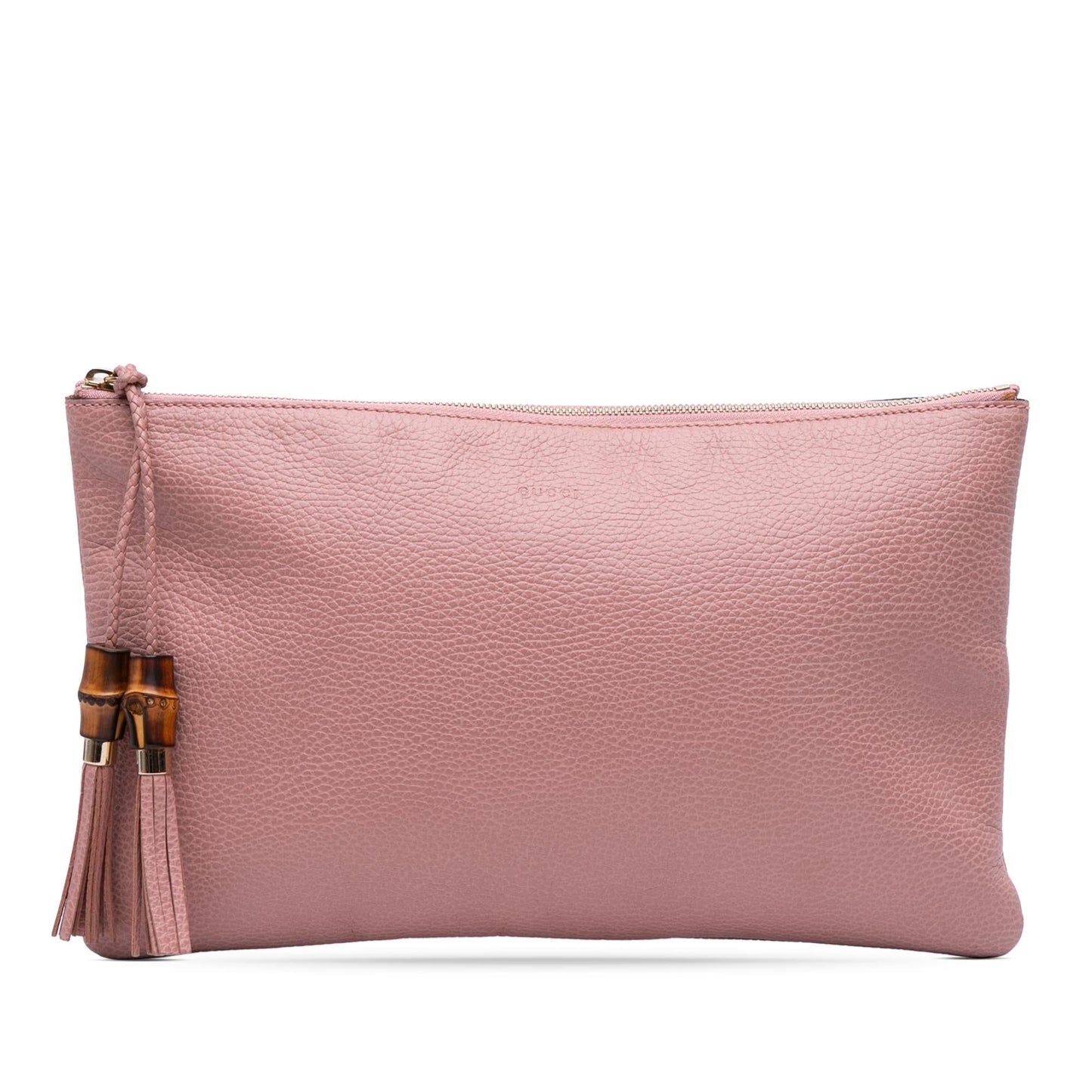 Gucci Bamboo Tassel Calf Calfskin Pink Clutch Bag Clutch 6