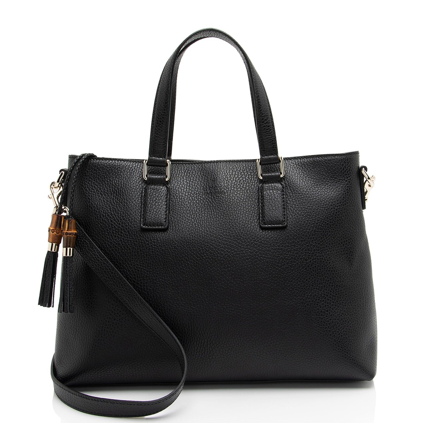 Gucci Bamboo Tassel SHF-gWsjHp Calfskin Black Tote Bag