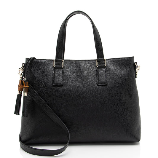 Gucci Bamboo Tassel SHF-gWsjHp Calfskin Black Tote Bag