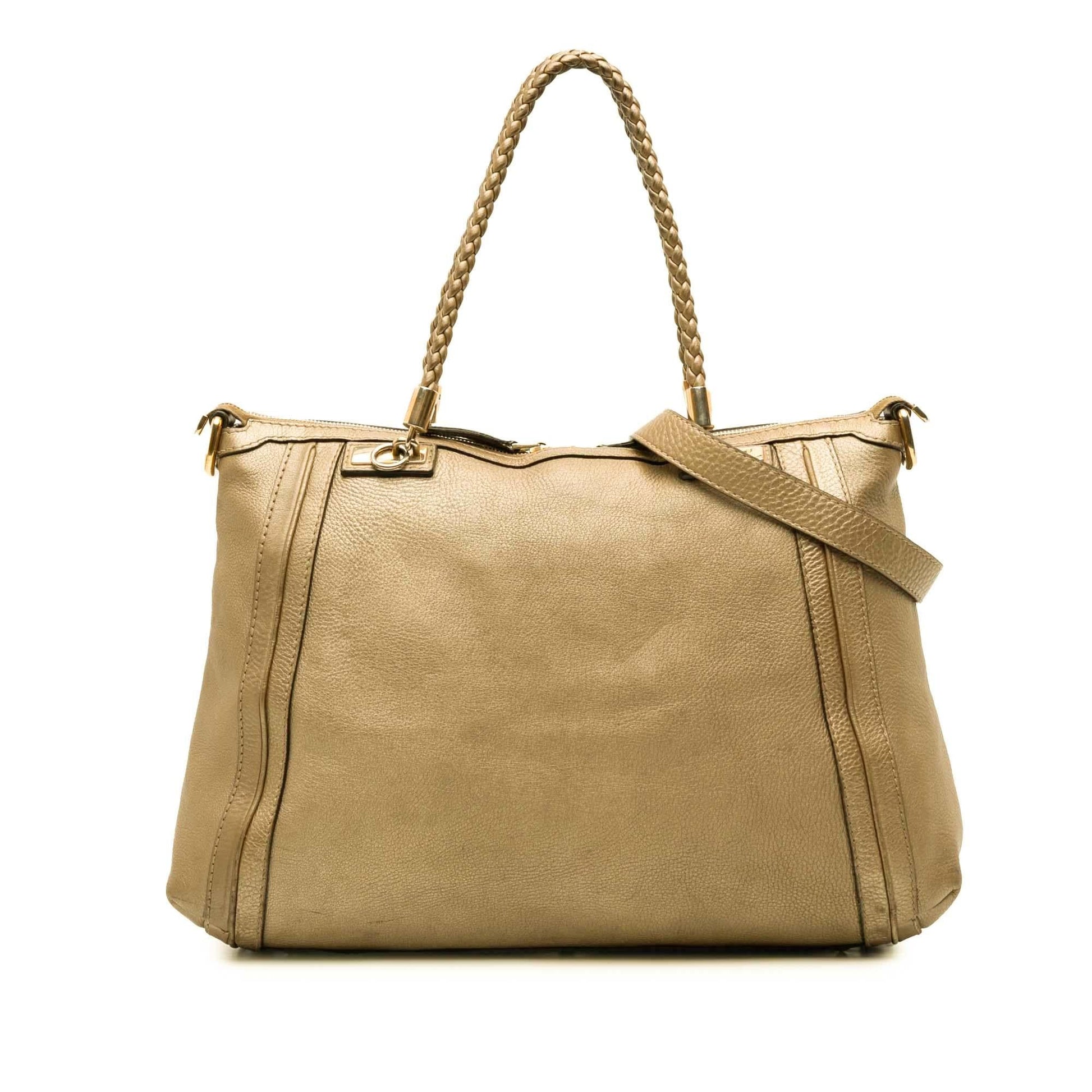 Gucci Bella Calf Calfskin Gold Satchel Bag