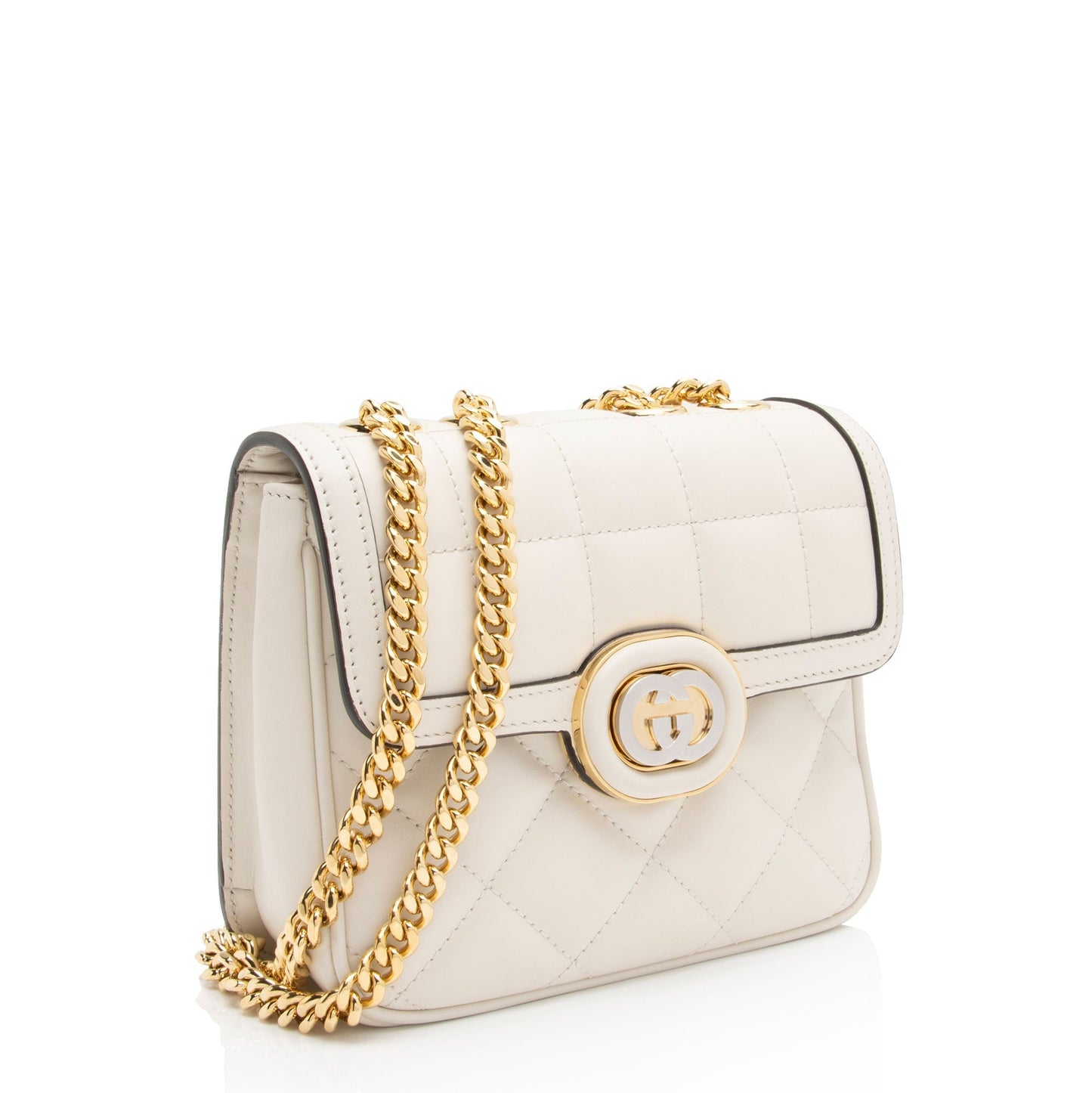 Gucci Deco Calfskin White Mini Crossbody Bag