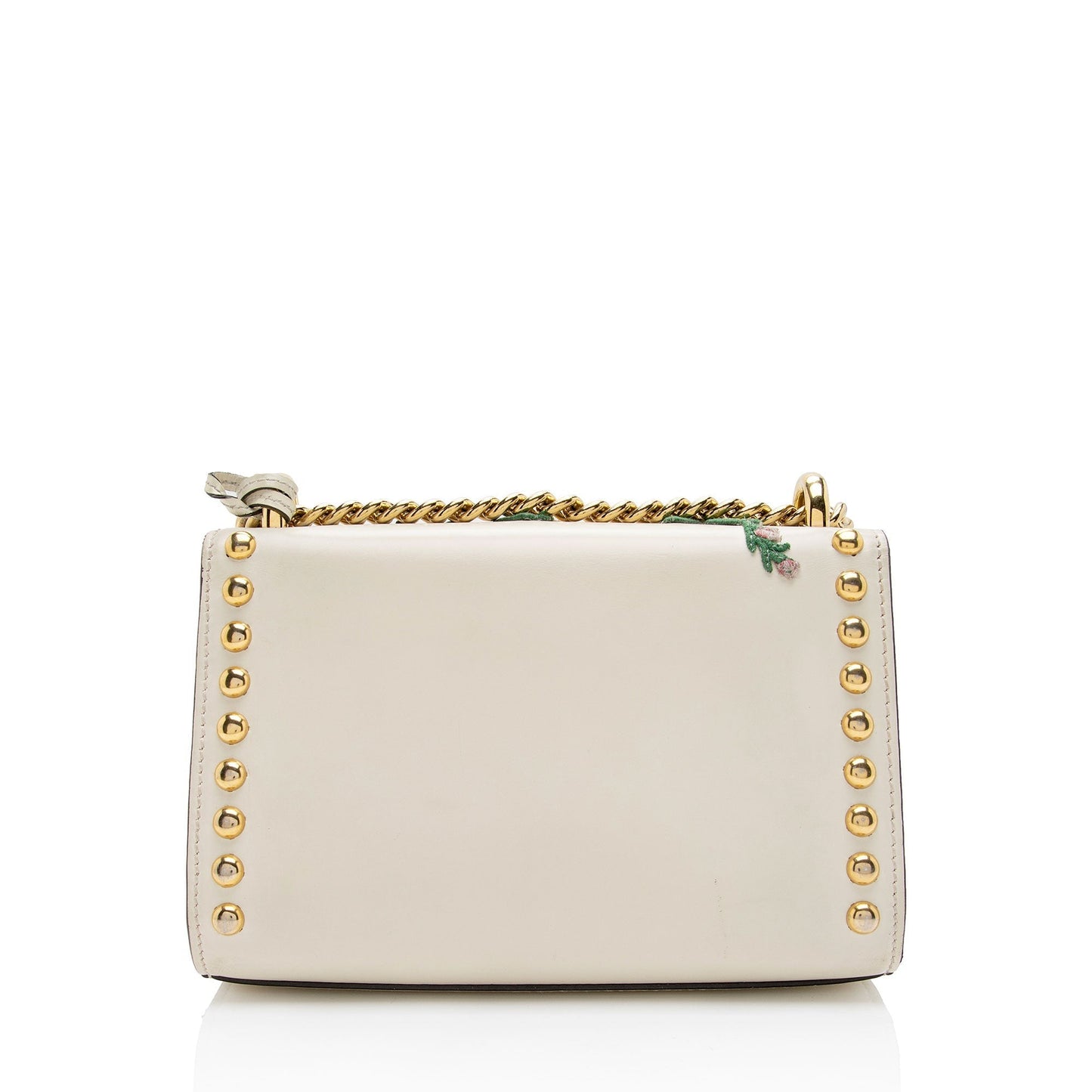 Gucci Embroidered Padlock SHF-IvAfyD Calfskin White Small Crossbody Bag